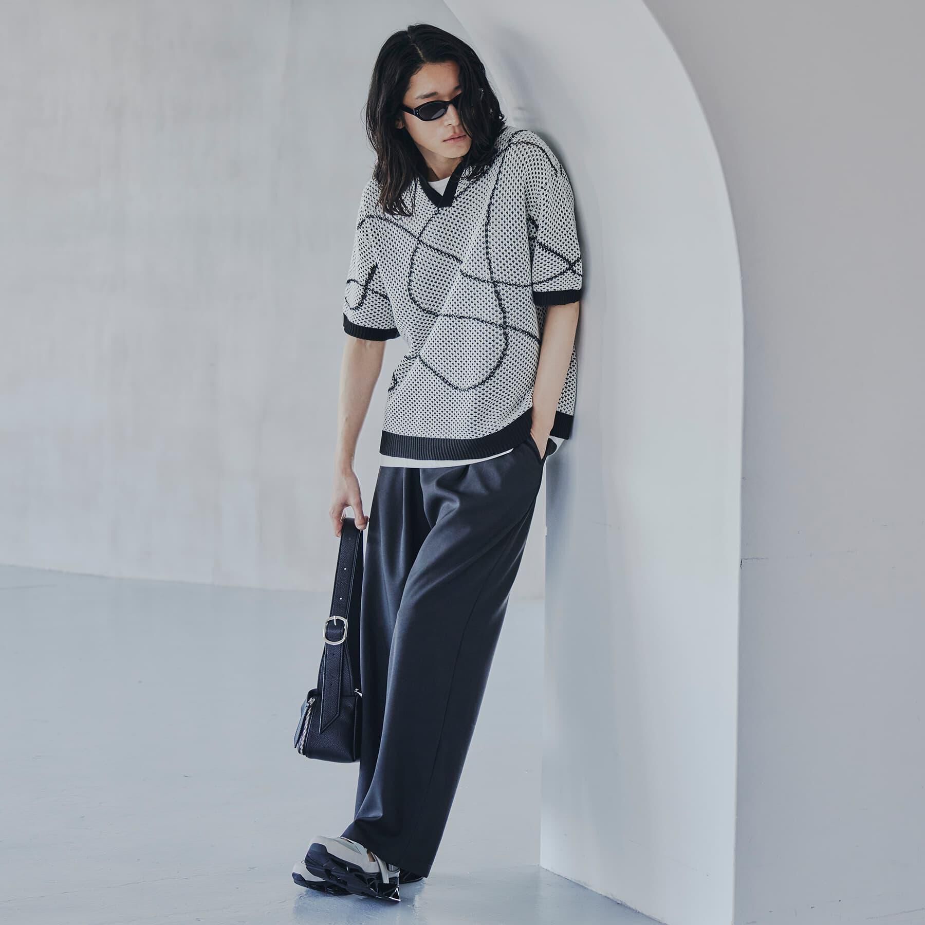 tk.TAKEO KIKUCHI「ラインアートニットポロ」|ニット・セーター|