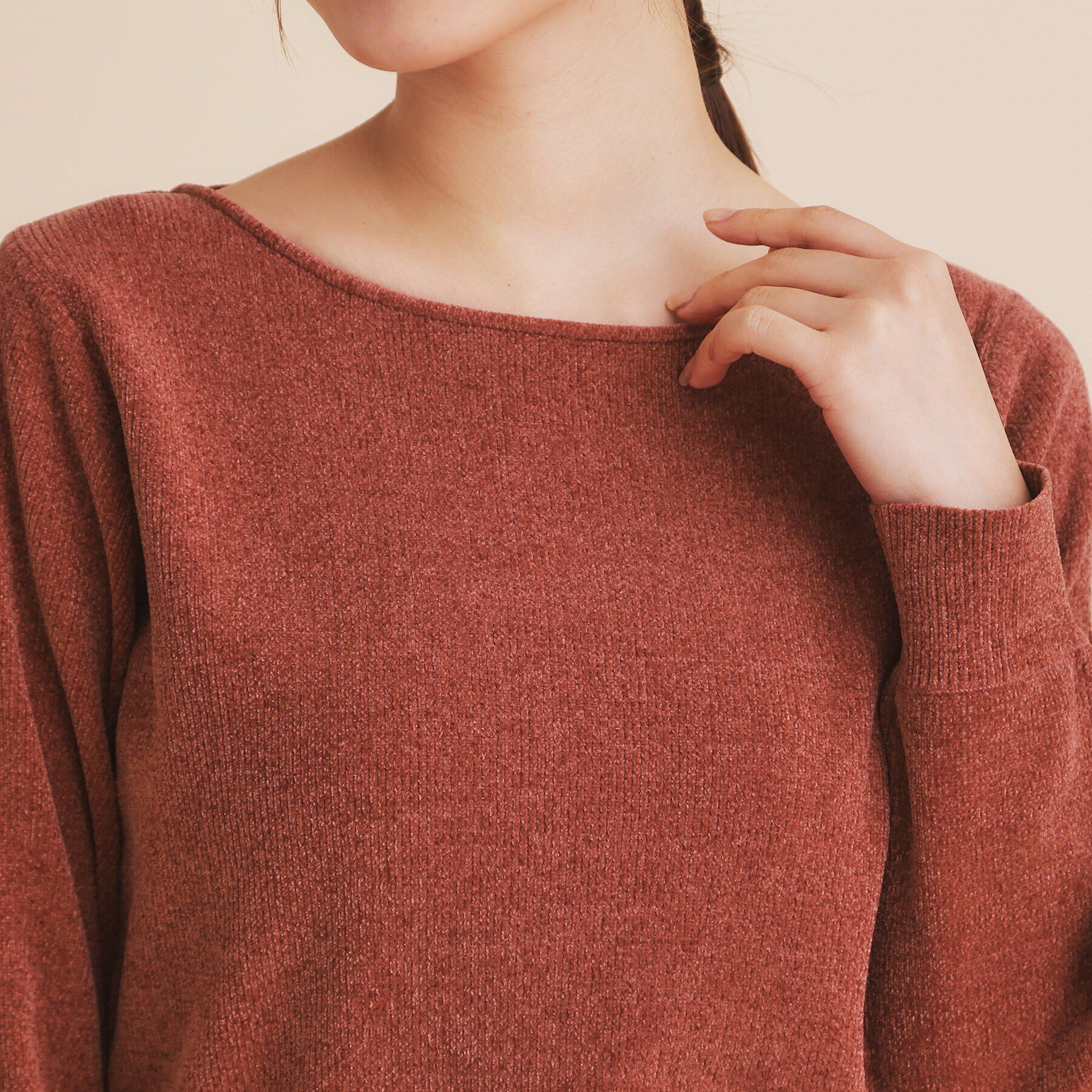 index「モールリボンスリーブニット【洗濯機洗い可】」|Tシャツ・カットソー|