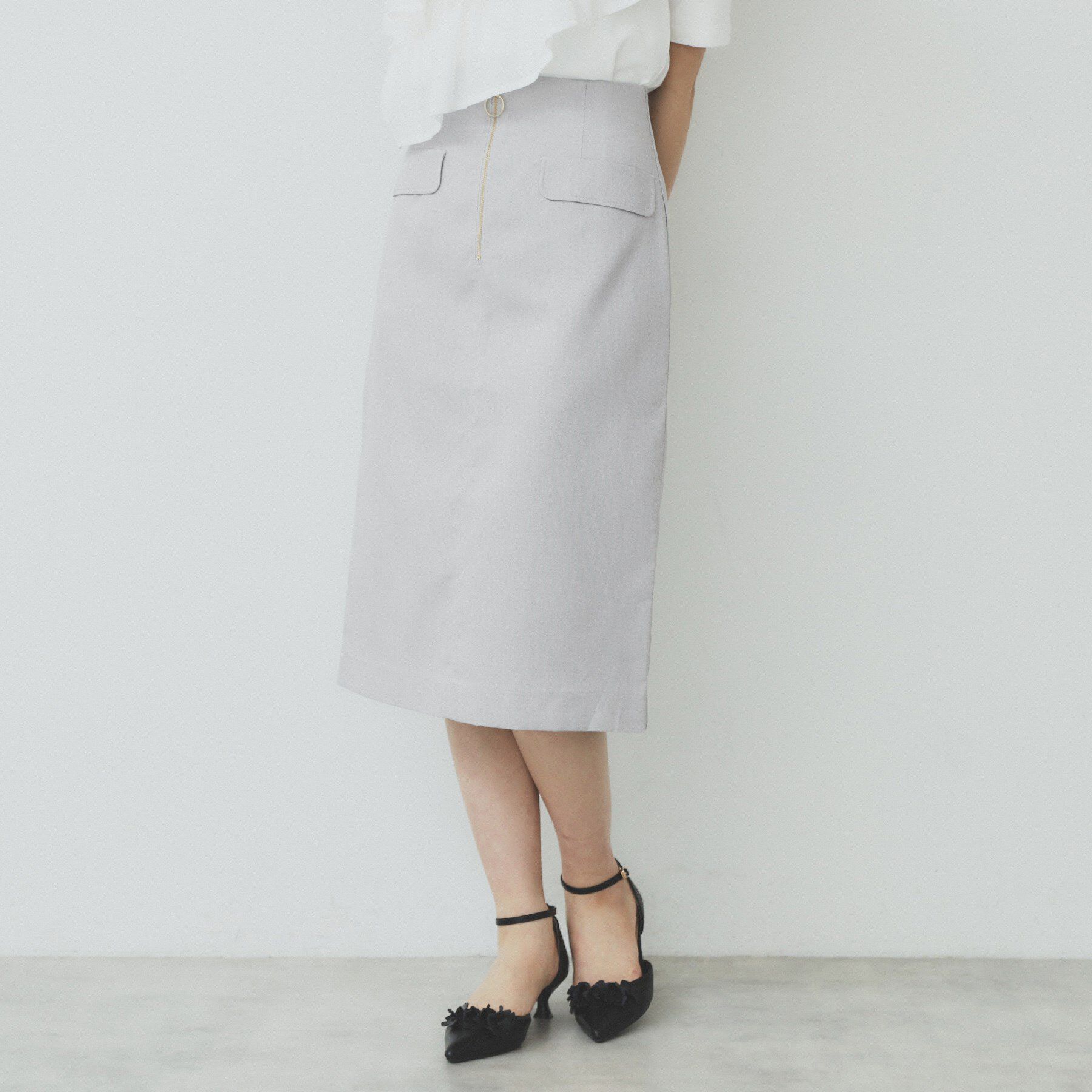 index「ジップタイトスカート【洗濯機洗い可/イージーアイロン】」|スカート|ブラック(419)