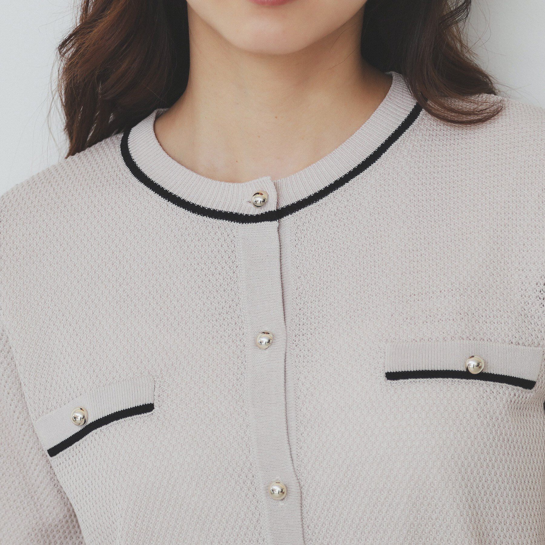 index「バイカラー半袖カーディガン【洗える/抗ピル】」|カーディガン|