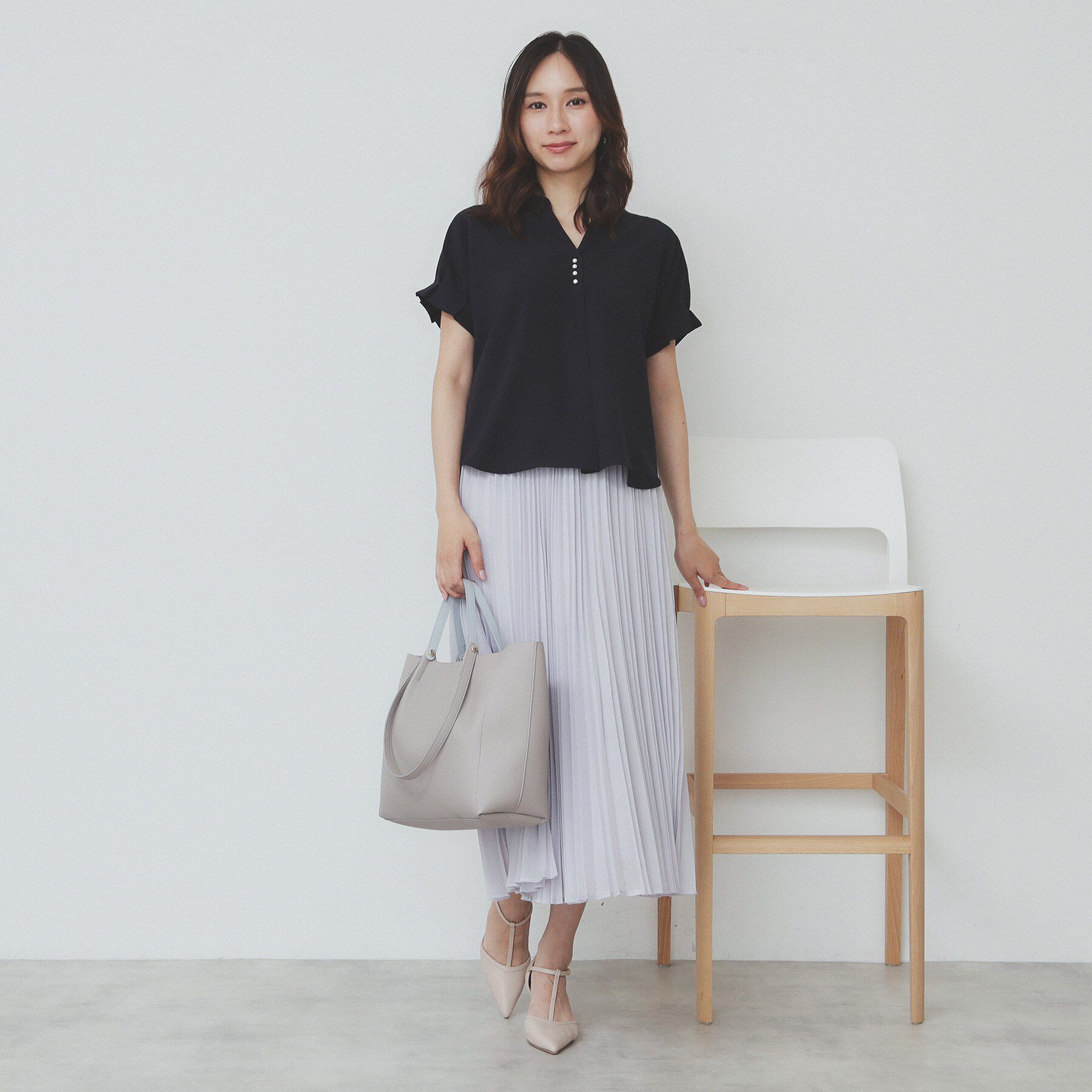 index「《7色展開/XS-LLサイズ》タックスリーブスキッパーブラウス【洗濯機洗い可/吸水速乾/抗ピル/防シ」|シャツ・ブラウス|