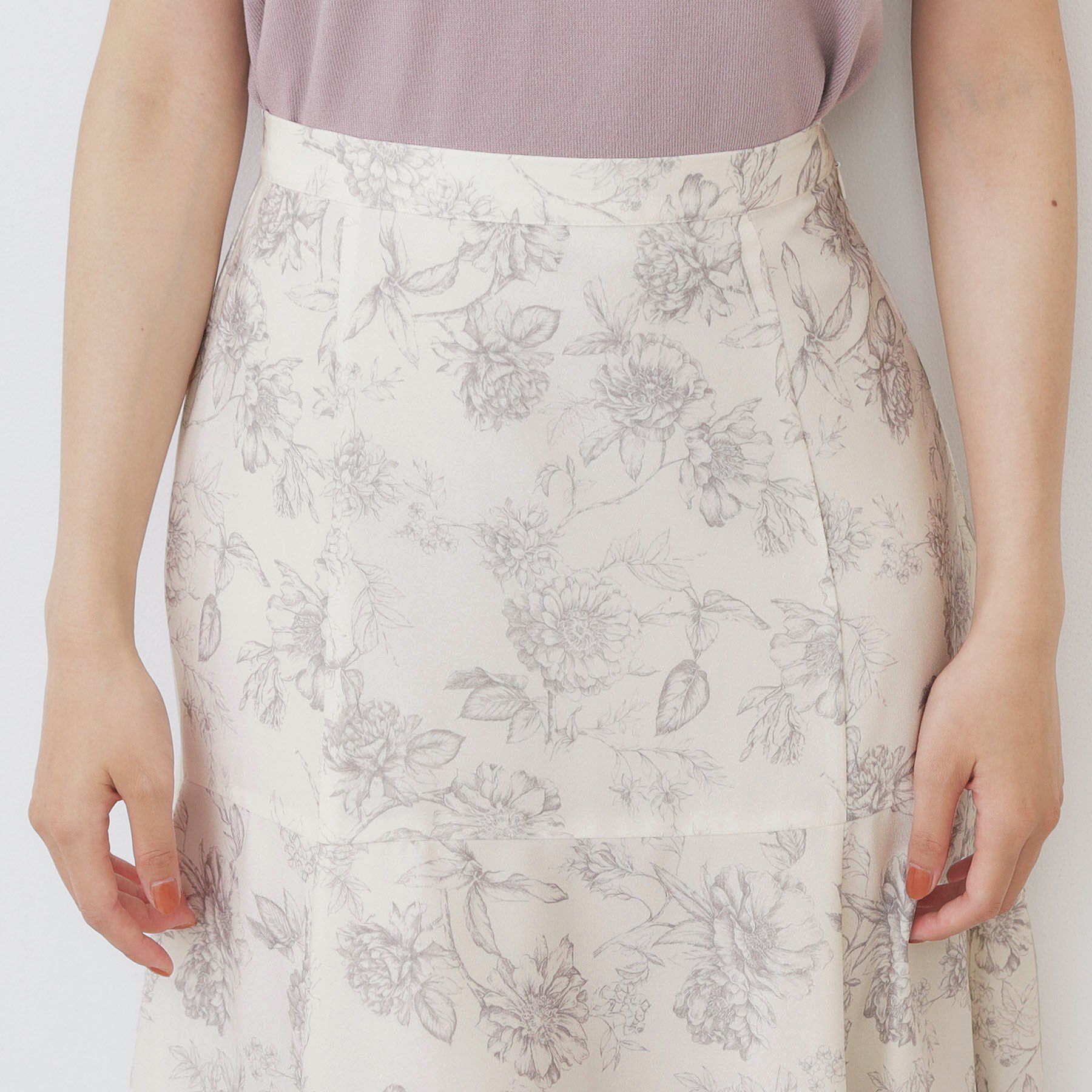 index「パネルフラワープリントフレアスカート【洗濯機洗い可/イージーアイロン】」|スカート|