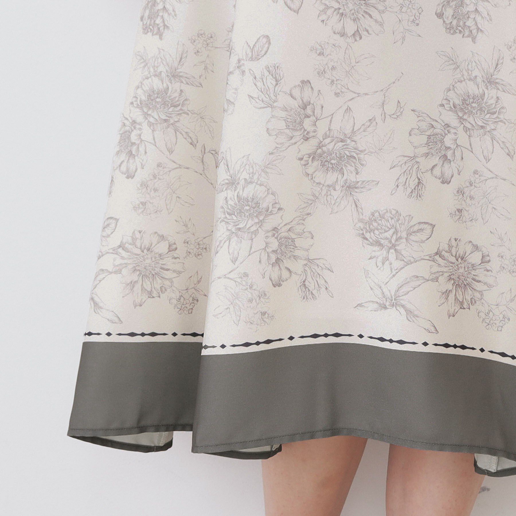 index「パネルフラワープリントフレアスカート【洗濯機洗い可/イージーアイロン】」|スカート|