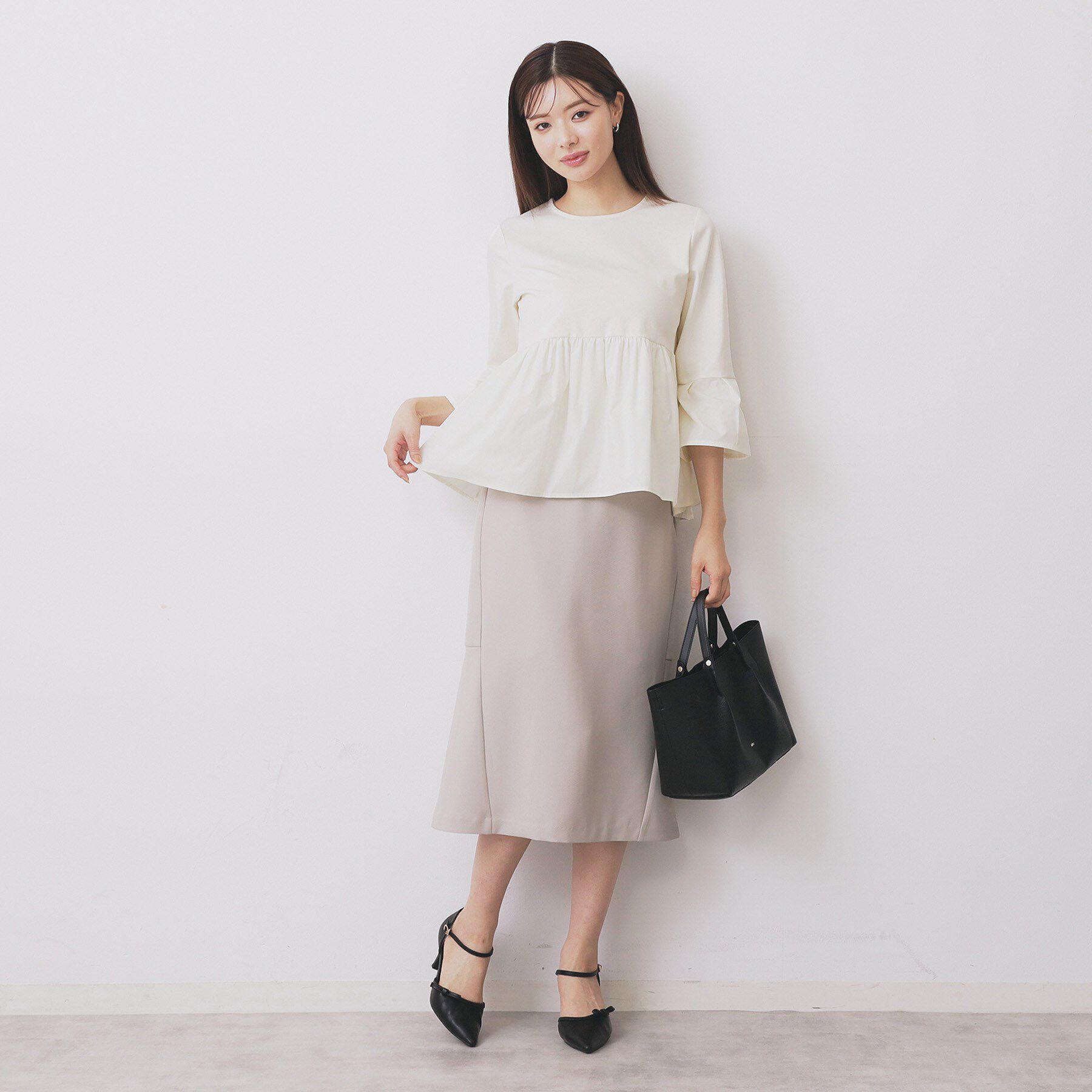 index「ドッキングペプラムトップス【洗濯機洗い可】」|Tシャツ・カットソー|