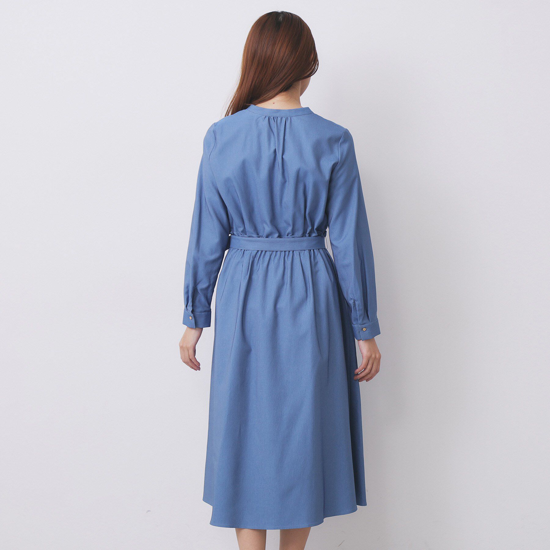 index「シャンブレーツイルドッキングフレアワンピース【洗濯機OK/イージーアイロン】」|ワンピース|