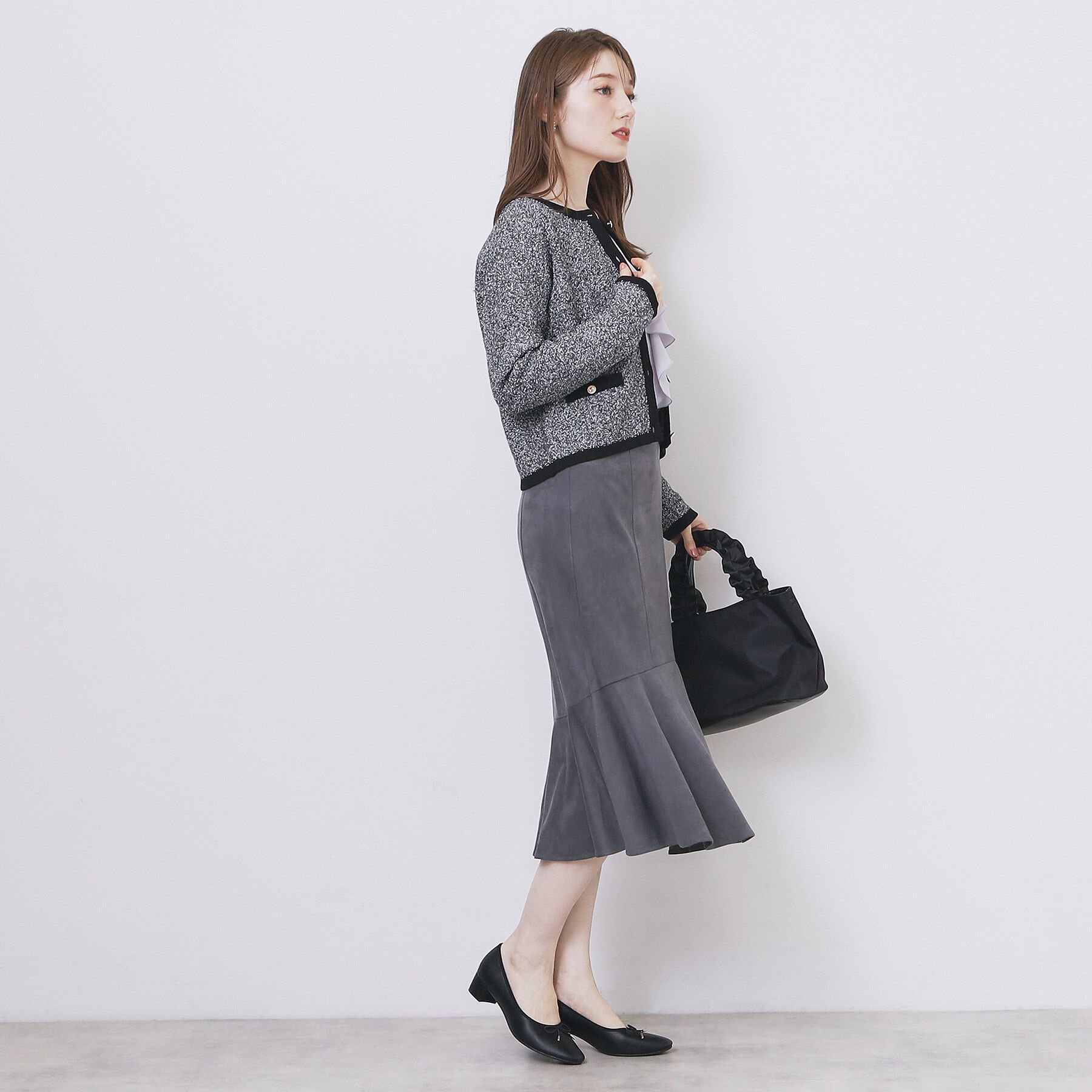 index「ミックスヤーンクルーカーディガン【洗濯機OK】」|カーディガン|