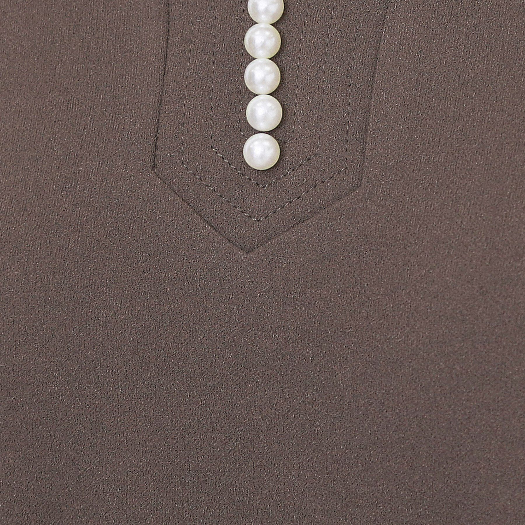 index「パール調ボタン付きキーネックワンピース【洗濯機OK】《S～3L》」|ワンピース|