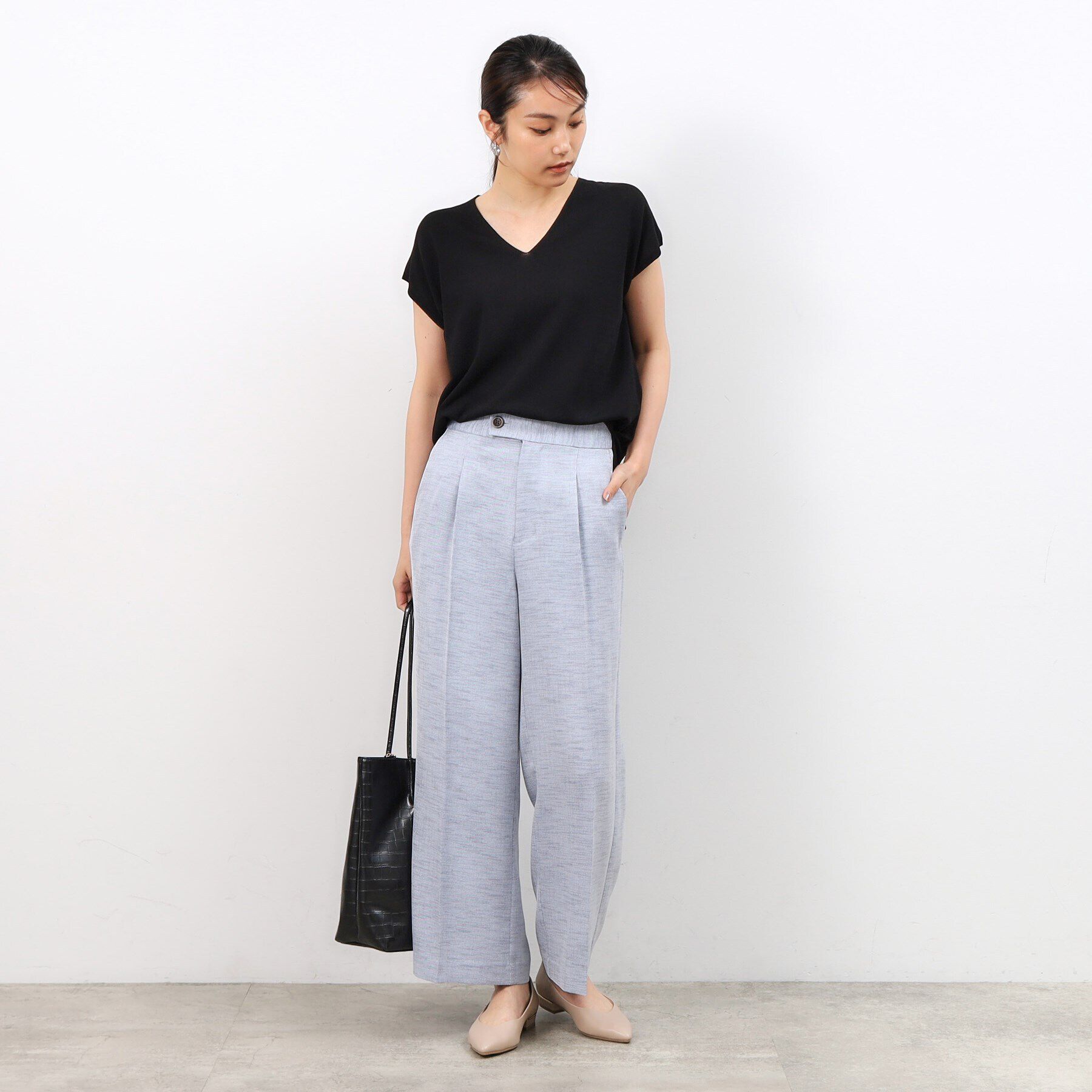 OPAQUE.CLIP「メランジワイドストレートパンツ【洗濯機洗い可】」|その他|