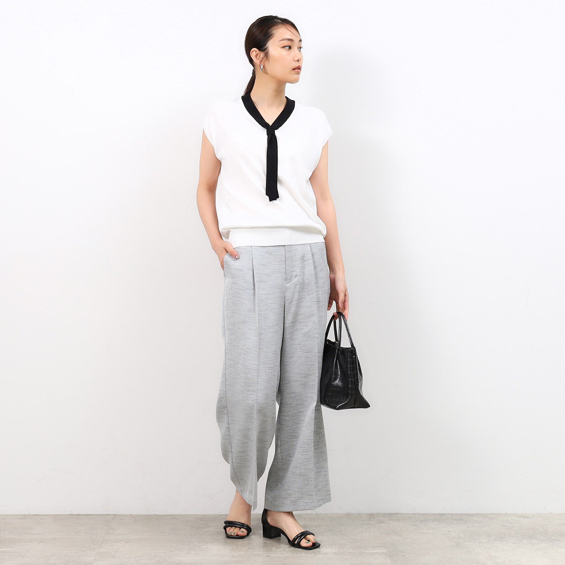 OPAQUE.CLIP「メランジワイドストレートパンツ【洗濯機洗い可】」|その他|