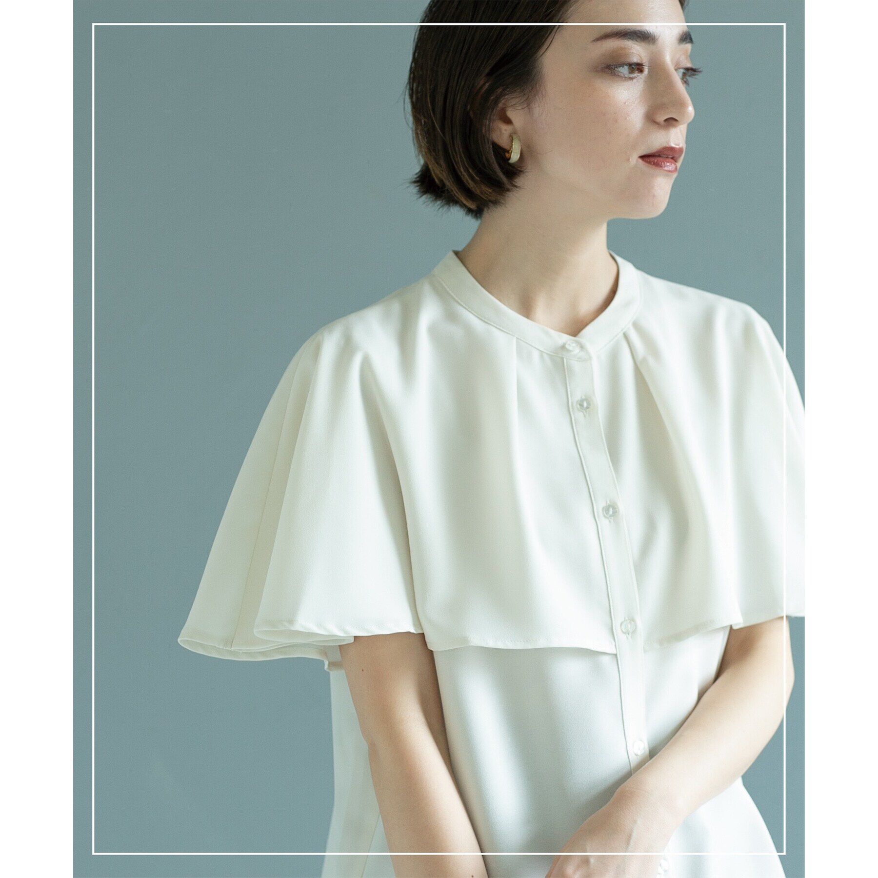 OPAQUE.CLIP「ケープ風ブラウス【洗濯機洗い可】」|シャツ・ブラウス|オフホワイト(003
