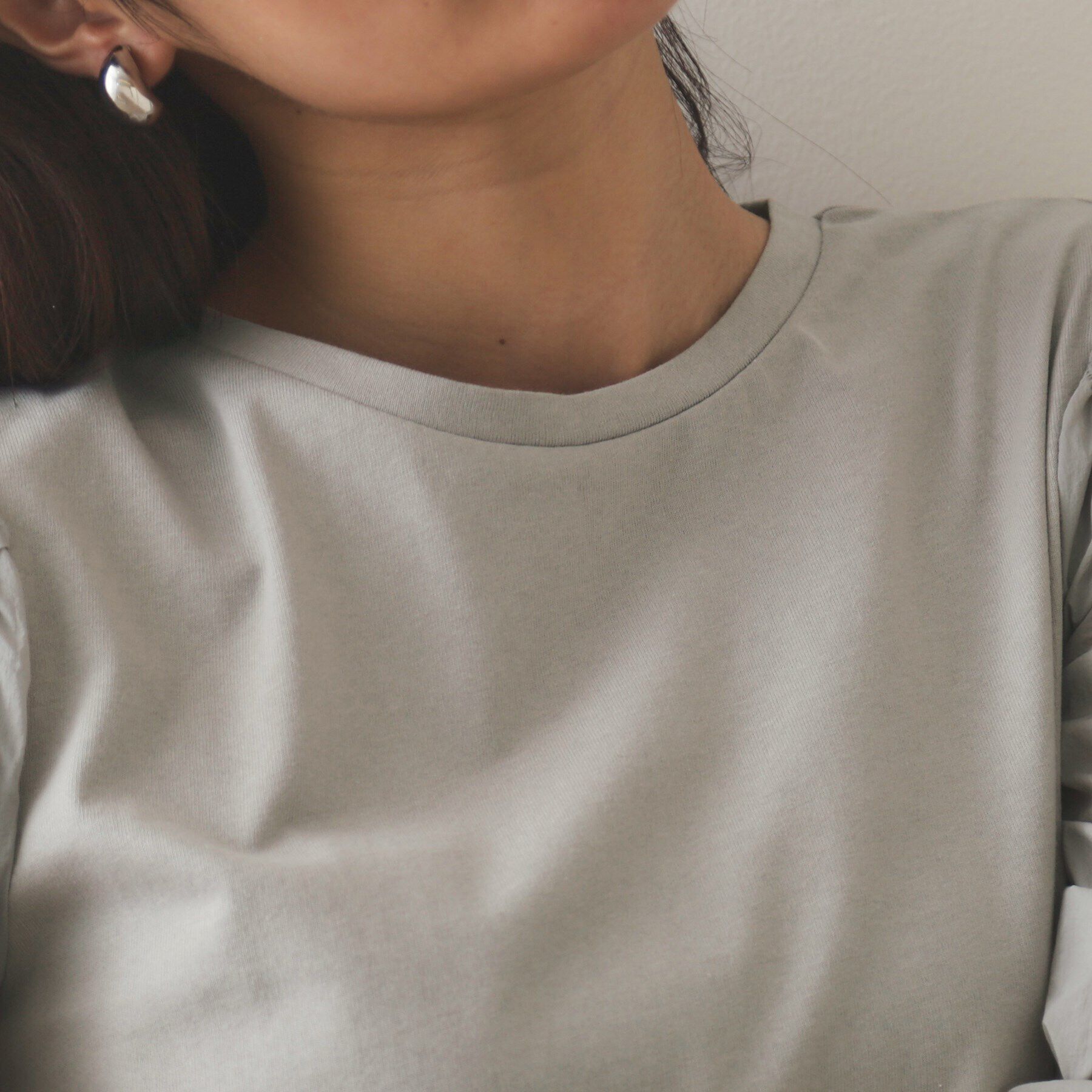 OPAQUE.CLIP「シアーシャーリングスリーブ ドッキングカットソー【洗濯機洗い可】」|Tシャツ・カットソー|