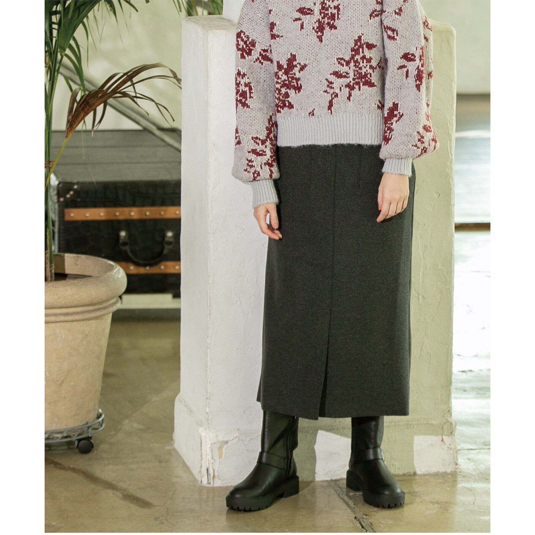 OPAQUE.CLIP「《S-LLsize/7color》ウールライクストレッチタイトスカート【洗濯機洗い可】」|スカート|