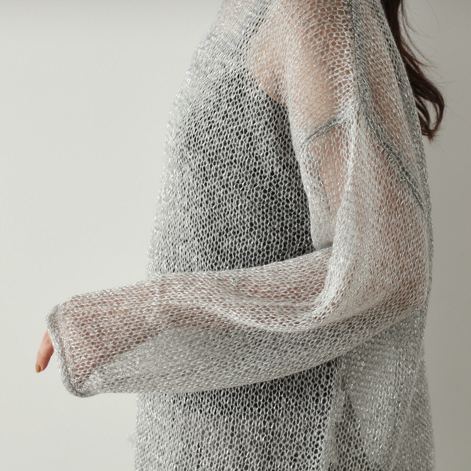 OPAQUE.CLIP「キラキラシアーニット【洗濯機洗い可】」|ニット・セーター|