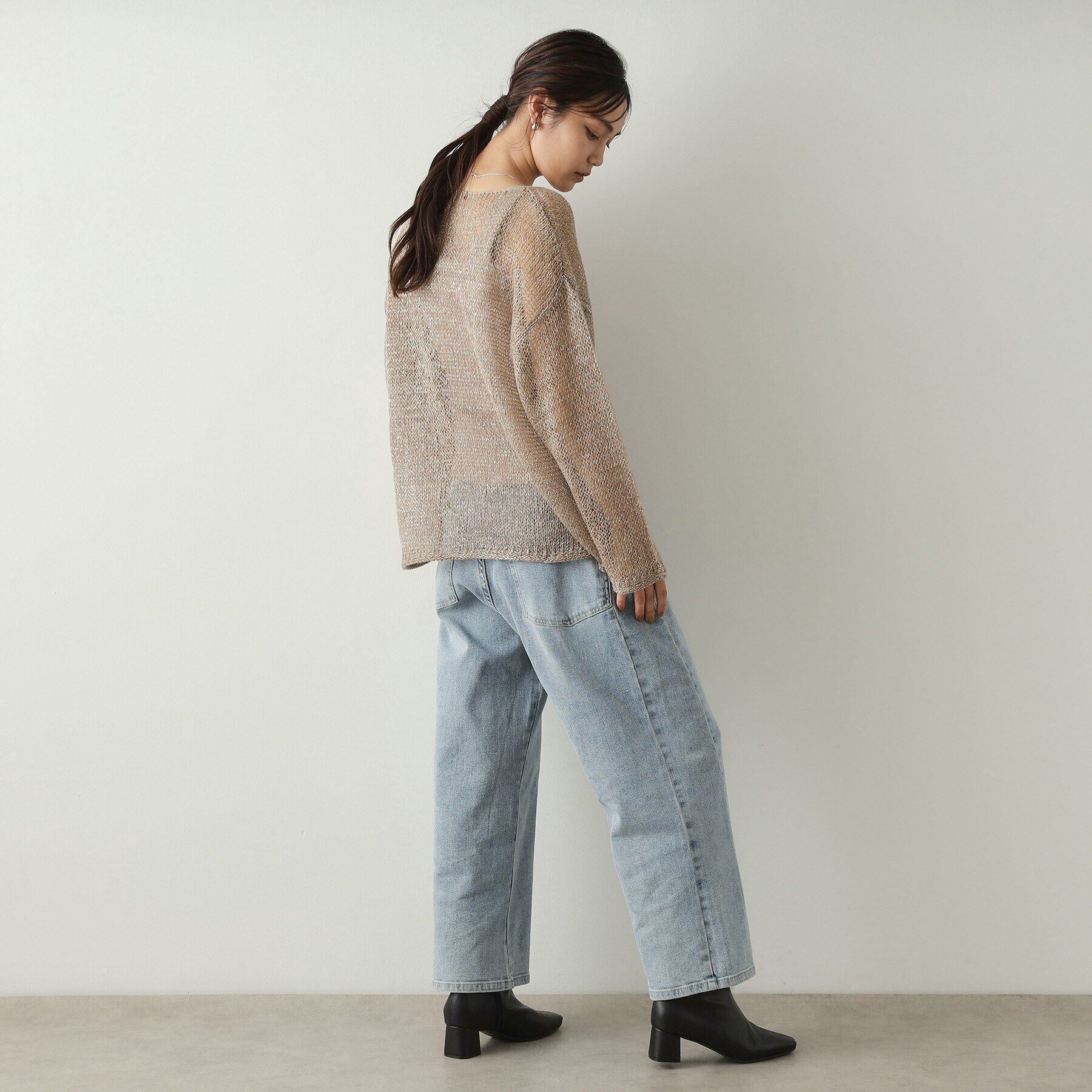 OPAQUE.CLIP「キラキラシアーニット【洗濯機洗い可】」|ニット・セーター|