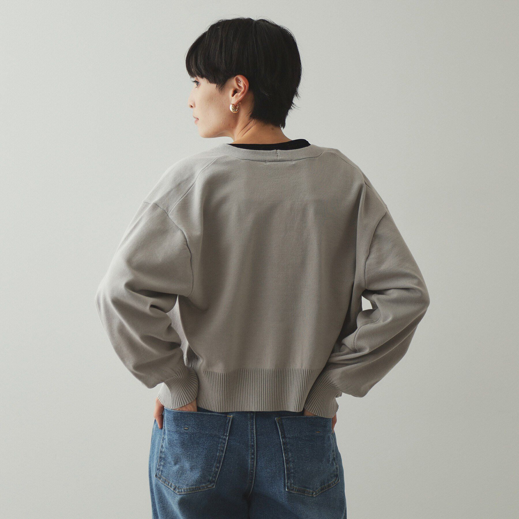 OPAQUE.CLIP「フロントZIPニットカーディガン【洗濯機洗い可／抗ピル】」|カーディガン|