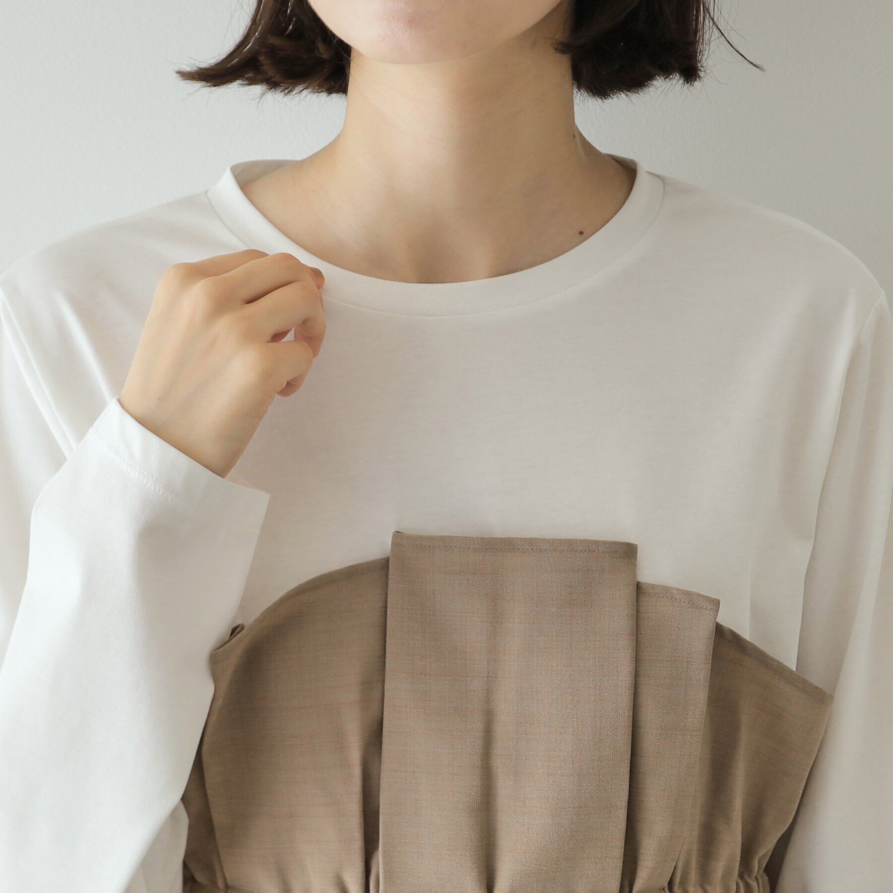 OPAQUE.CLIP「ビスチェドッキングカットソー【洗濯機洗い可】」|Tシャツ・カットソー|