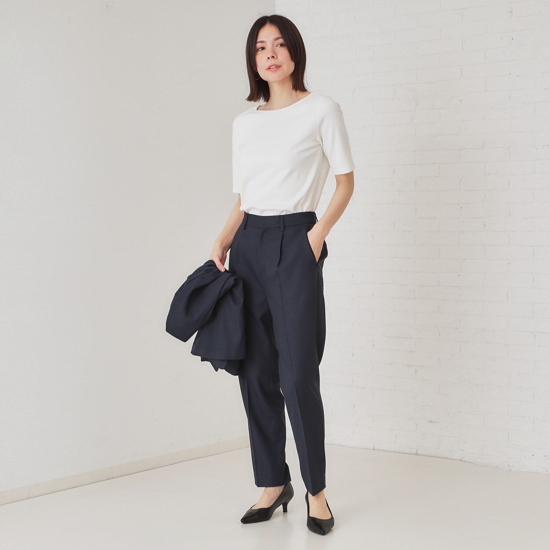 OPAQUE.CLIP「ストレッチリネンライクテーパードパンツ/セットアップ対応可【洗濯機洗い可/防シワ】」|その他|