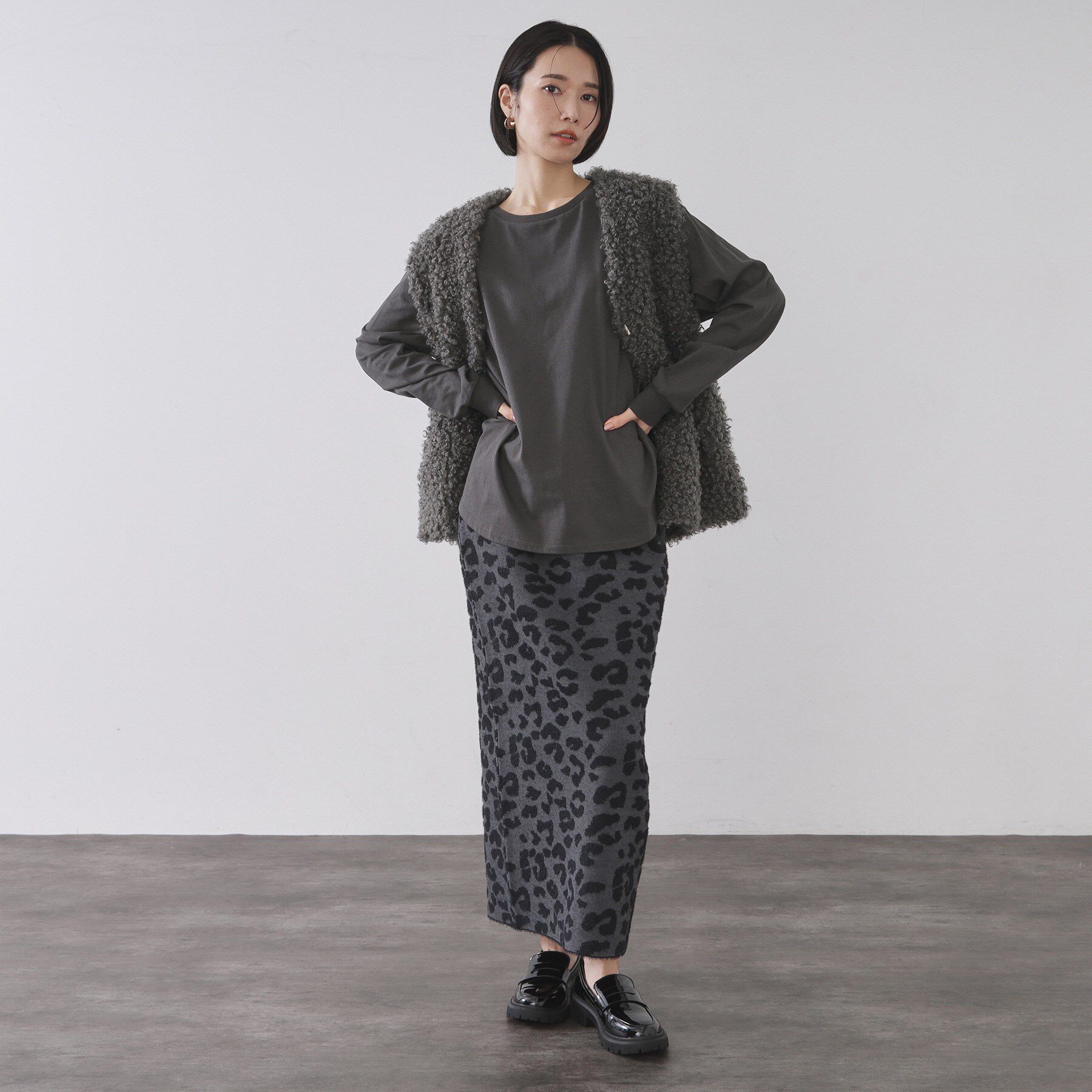 OPAQUE.CLIP「リラクシーロングTシャツ【洗濯機OK】」|Tシャツ・カットソー|