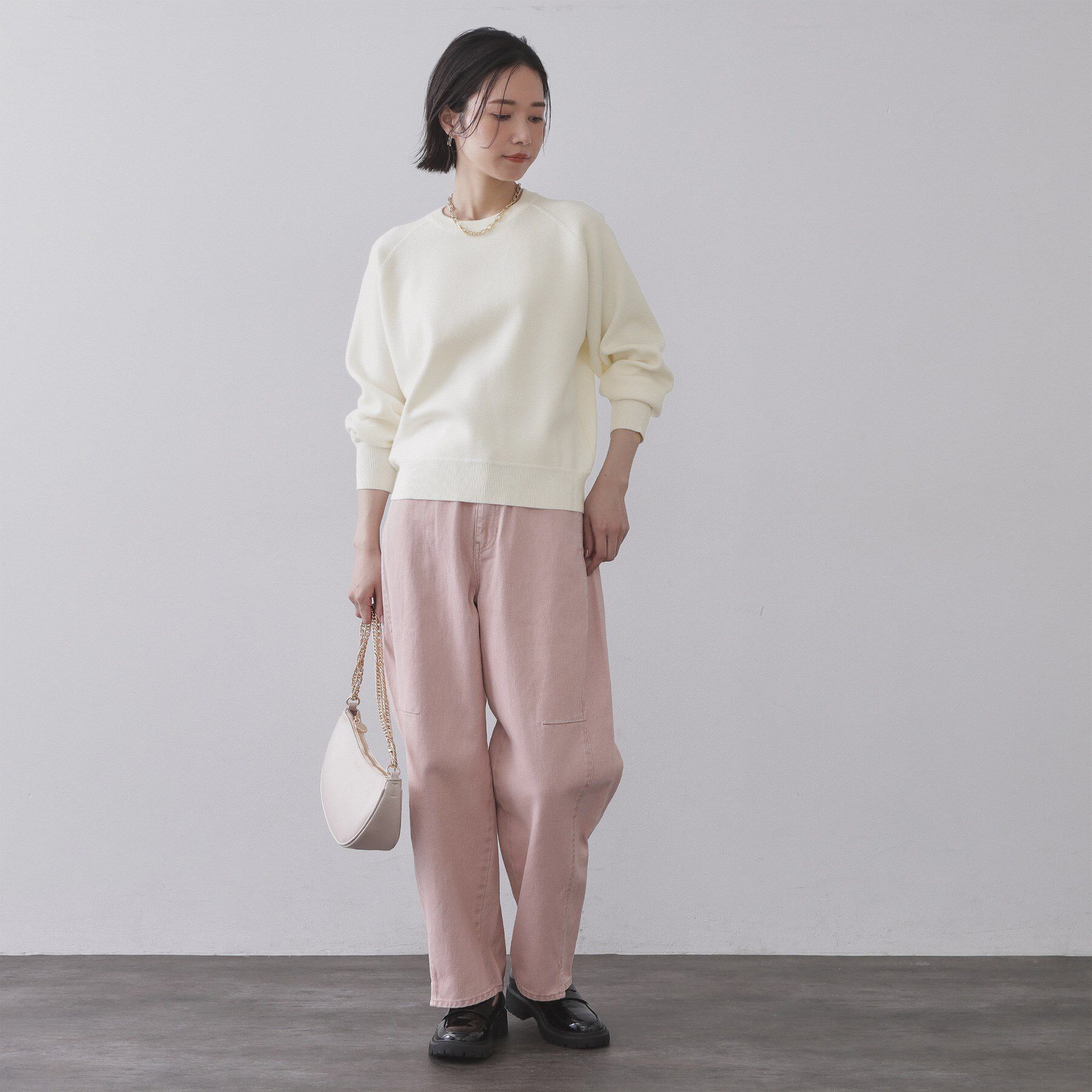 OPAQUE.CLIP「スウェットライクニット【洗濯機OK】」|ニット・セーター|