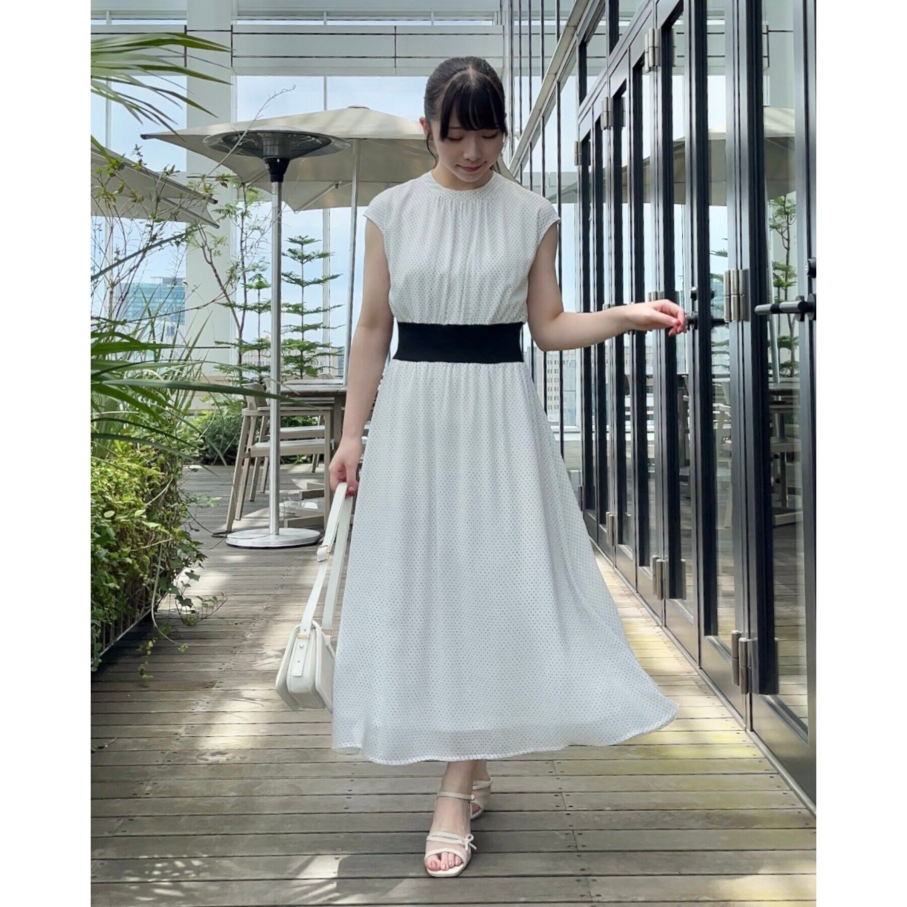 Couture broach「リブデザインドットワンピース」|ワンピース|