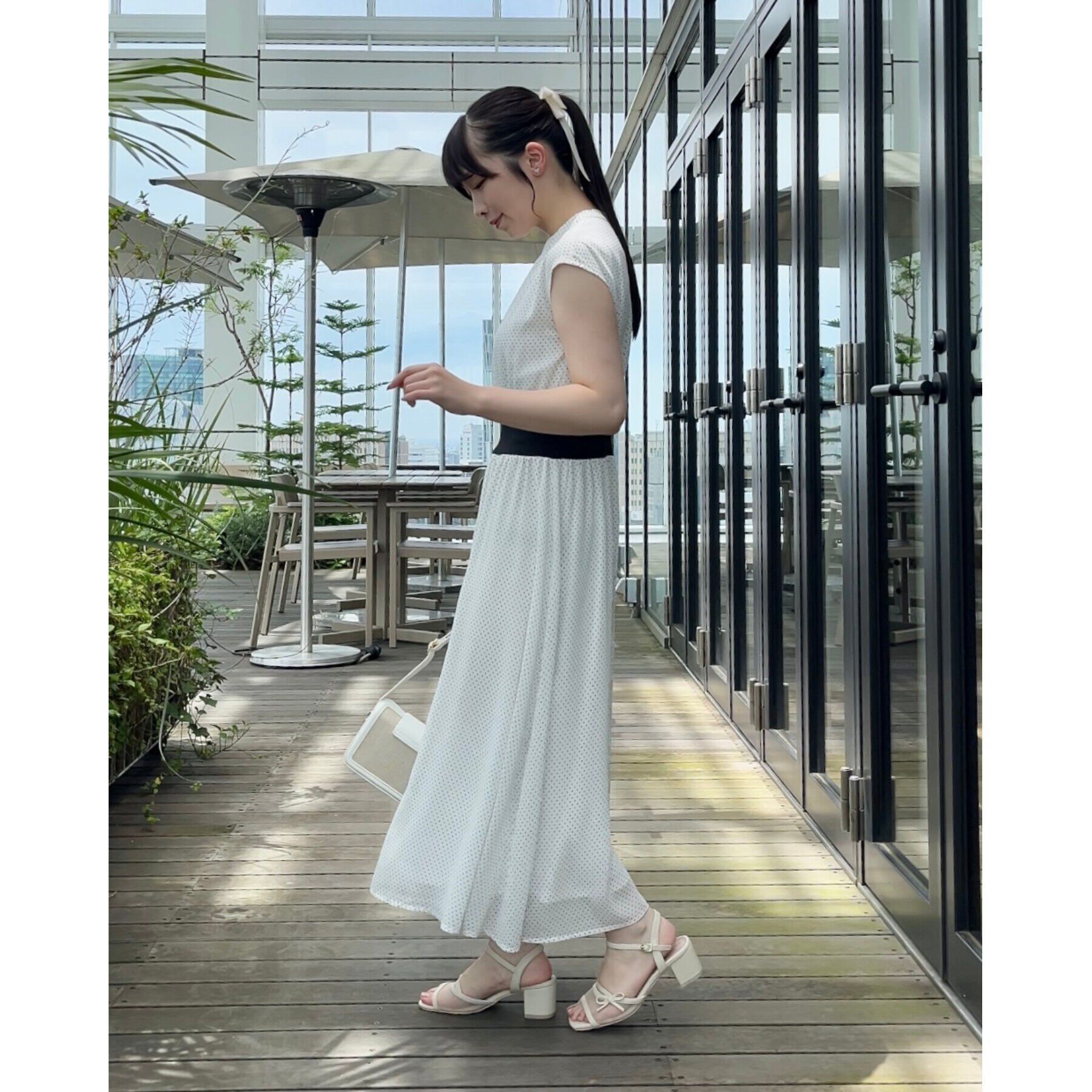 Couture broach「リブデザインドットワンピース」|ワンピース|