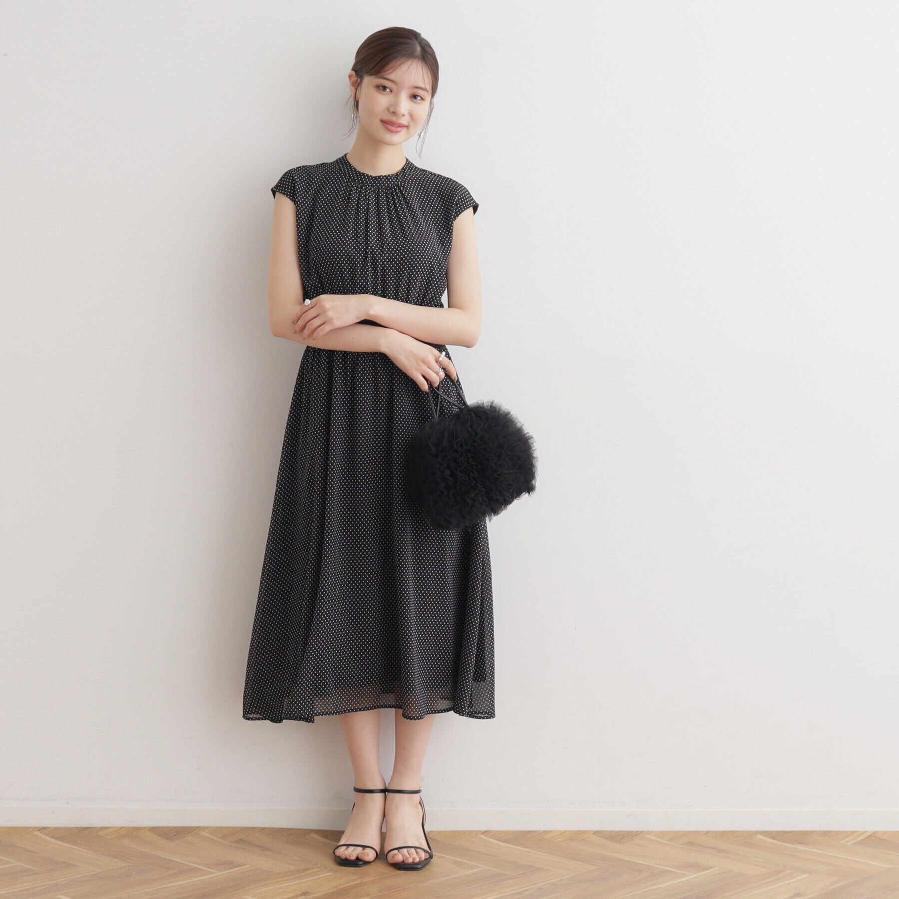 Couture broach「リブデザインドットワンピース」|ワンピース|