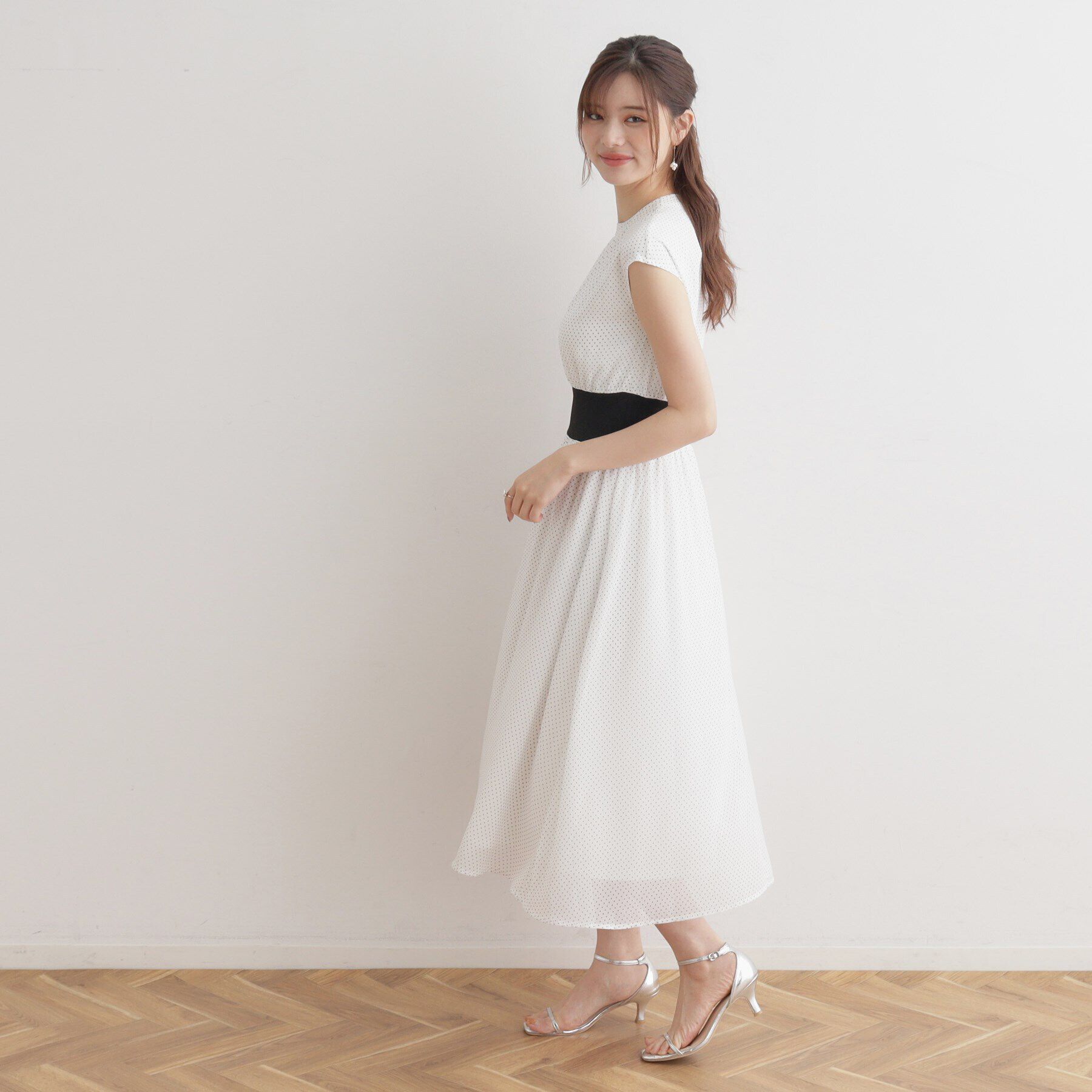 Couture broach「リブデザインドットワンピース」|ワンピース|