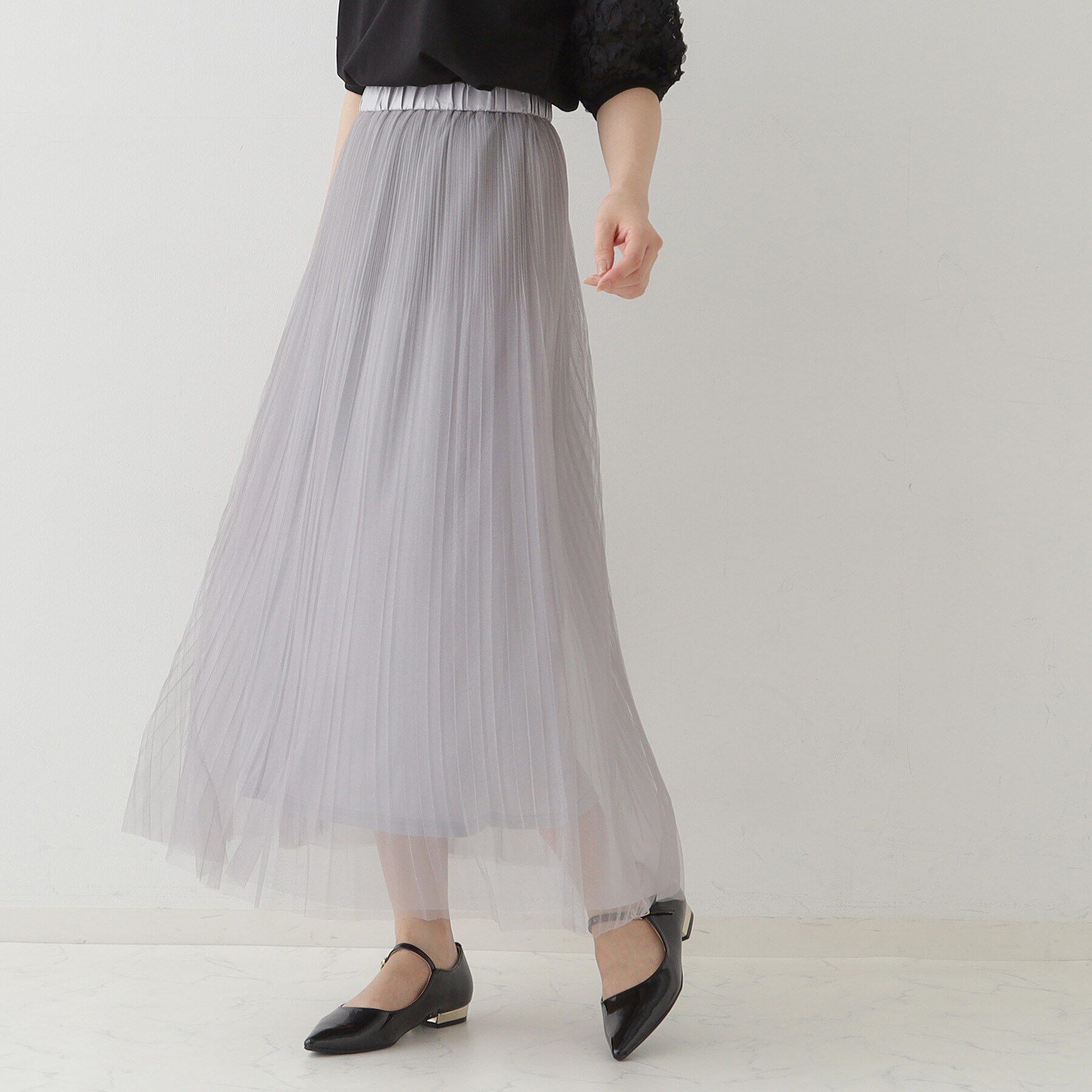 Couture broach「シャイニーチュールプリーツスカート」|スカート|