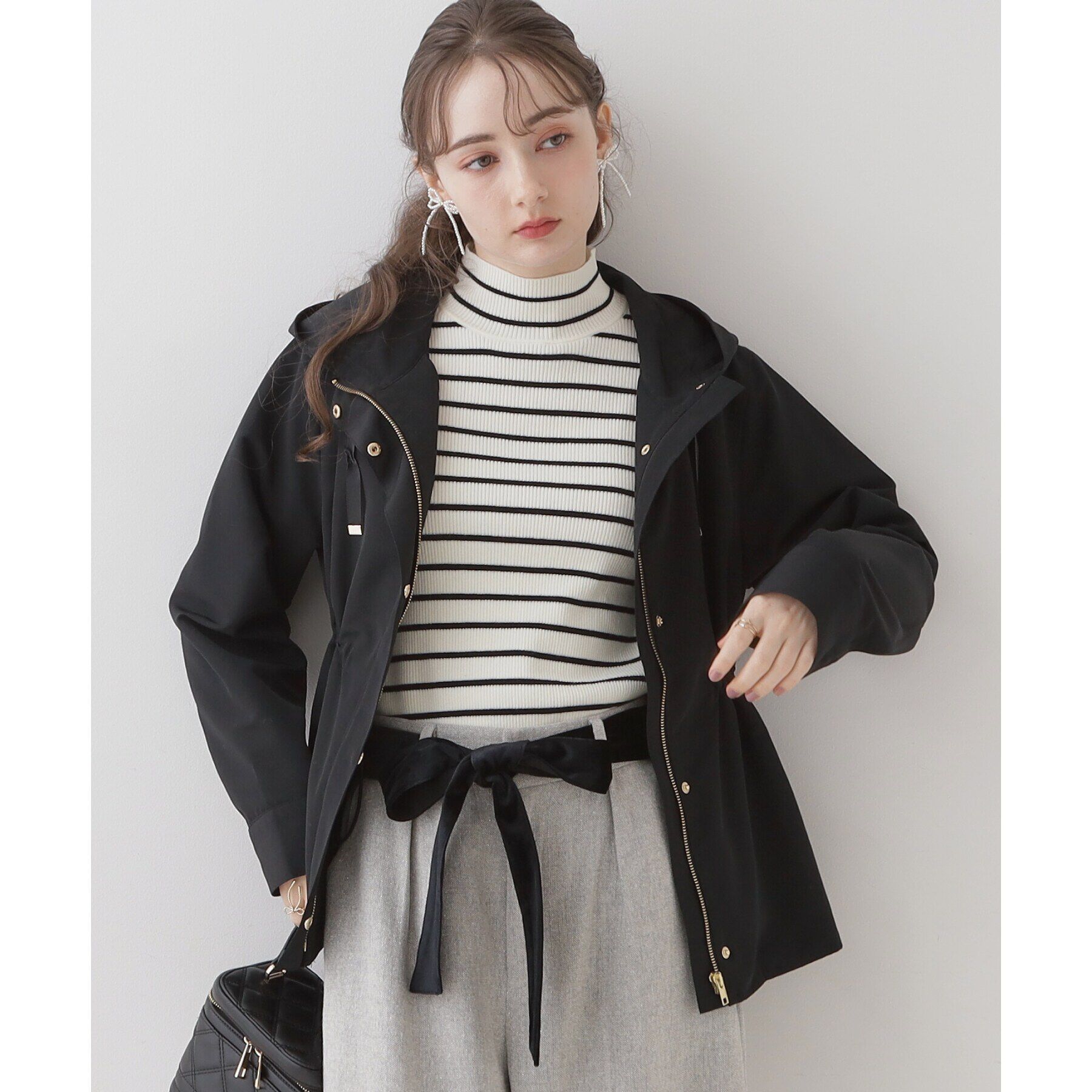 Couture broach「【愛されマンパ】ハートキルトライナー付マウンテンパーカ」|ブルゾン・スタジャン|ﾌﾞﾗｯｸ(019)