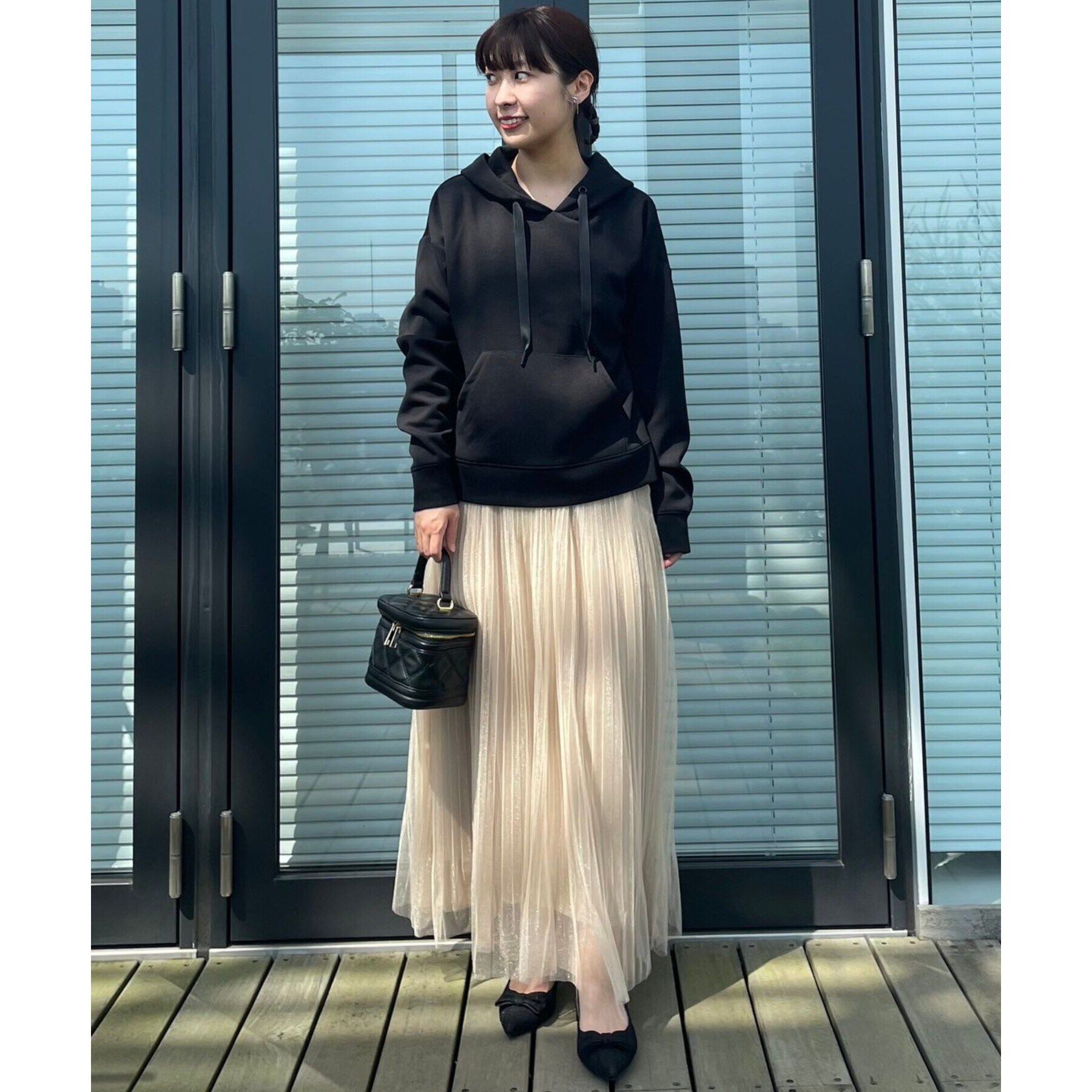 Couture broach「【洗える・オトナ可愛い】バックフリルダンボールフーディー」|パーカー|