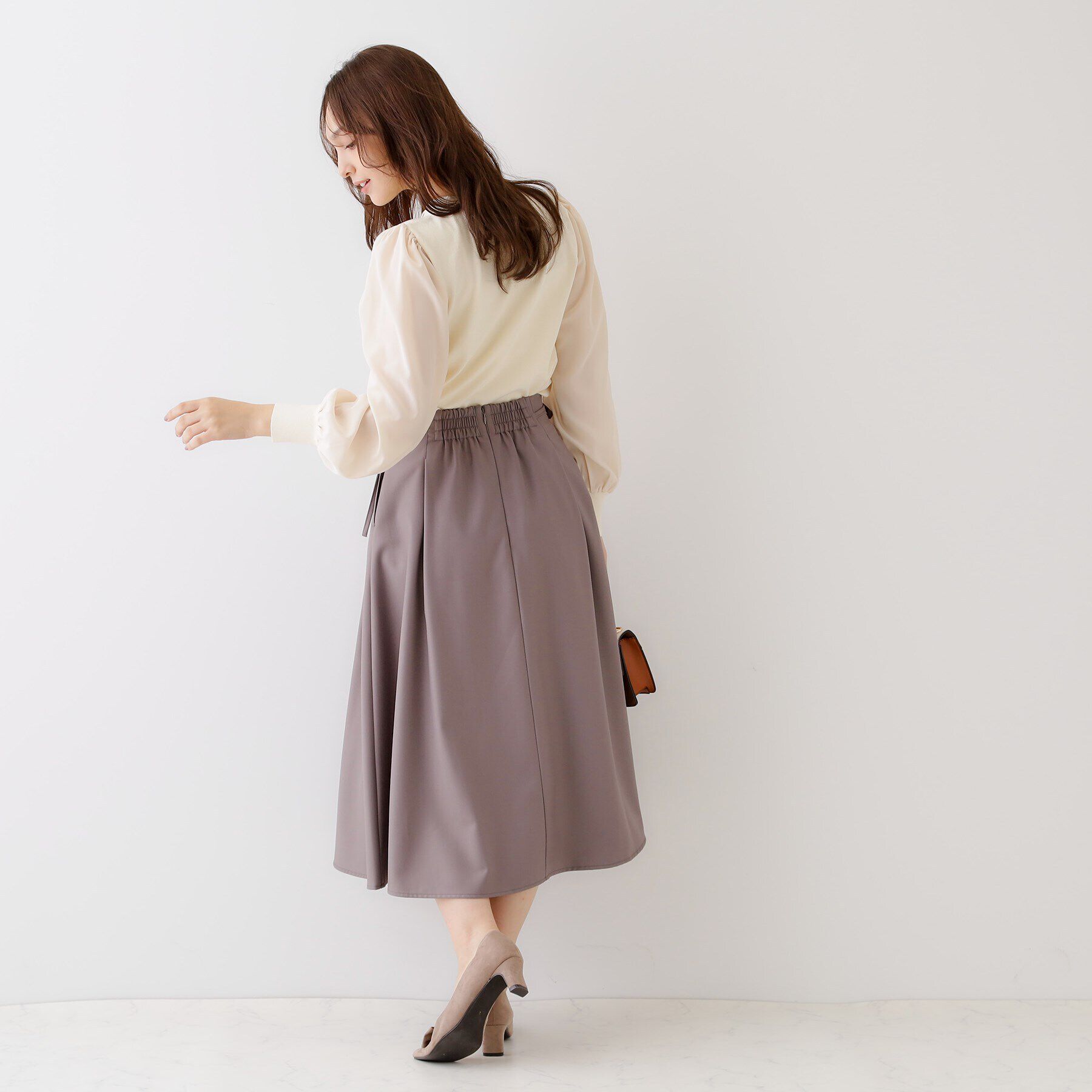 Couture broach「【大人レディなニット・通勤にも】飾り釦ドッキングスリーブニット」|ニット・セーター|