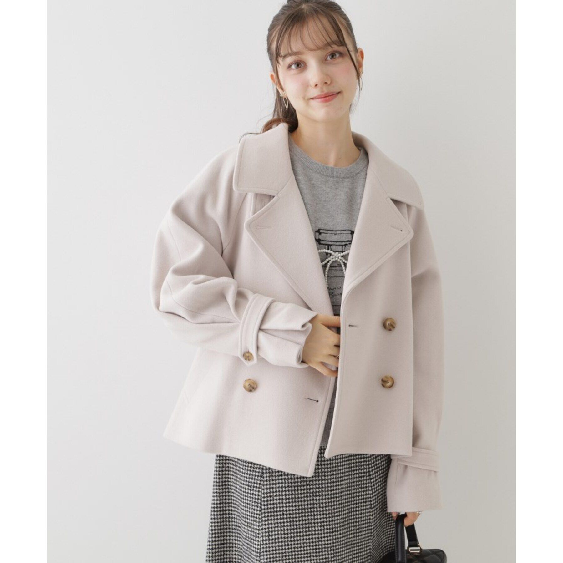 Couture broach「【フェミニン派・アレンジ可能】マルチウェイショートコート」|トレンチコート|