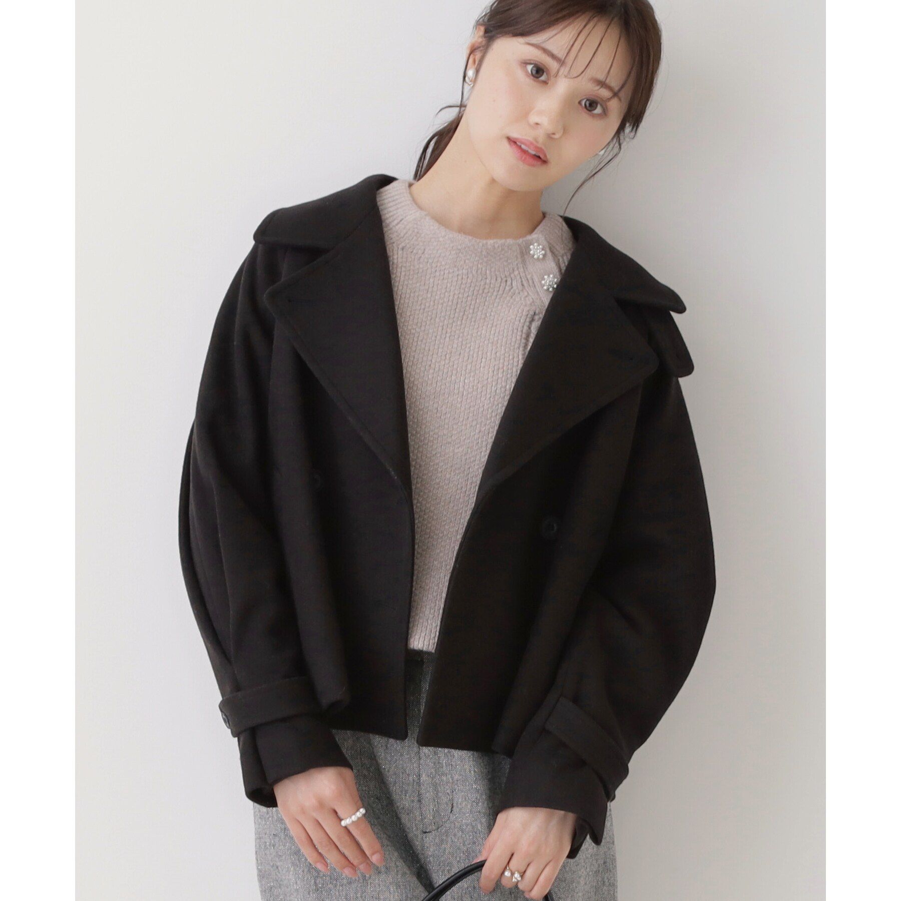 Couture broach「【フェミニン派・アレンジ可能】マルチウェイショートコート」|トレンチコート|