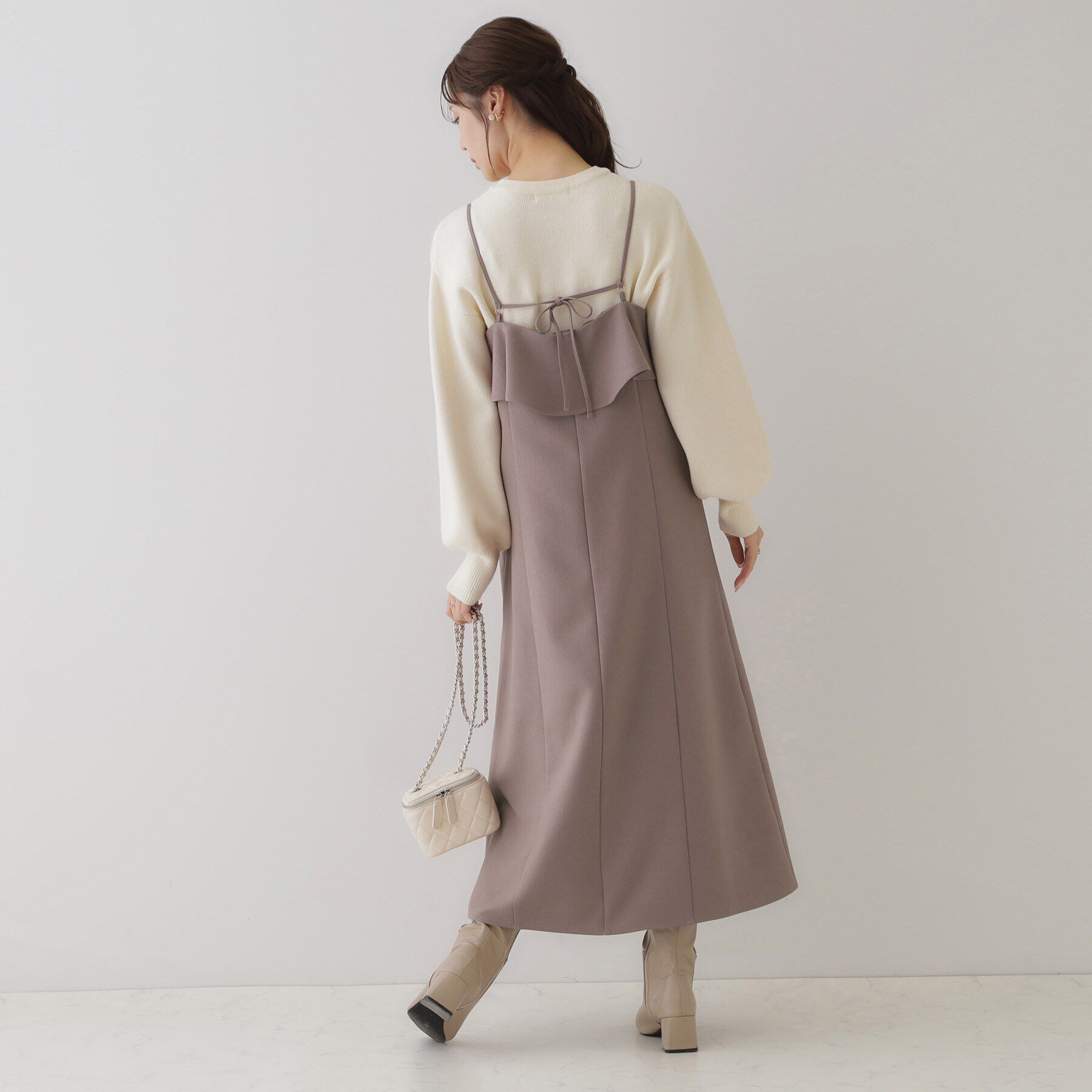 Couture broach「【スッキリ華奢みえが叶う】フレアデザインキャミワンピース」|ワンピース|