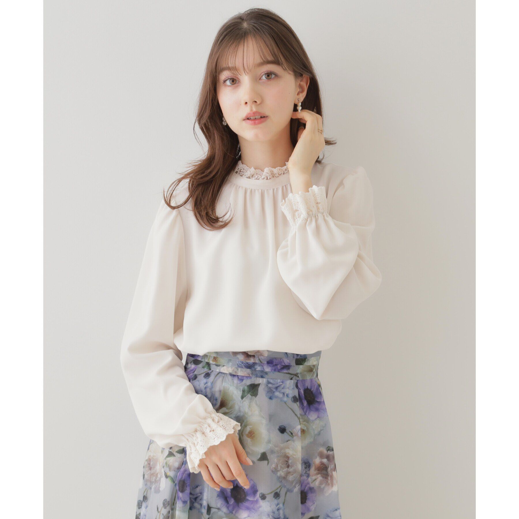 Couture broach「【ほろ甘・大人カワイイ】エンブロレース2WAYブラウス」|シャツ・ブラウス|