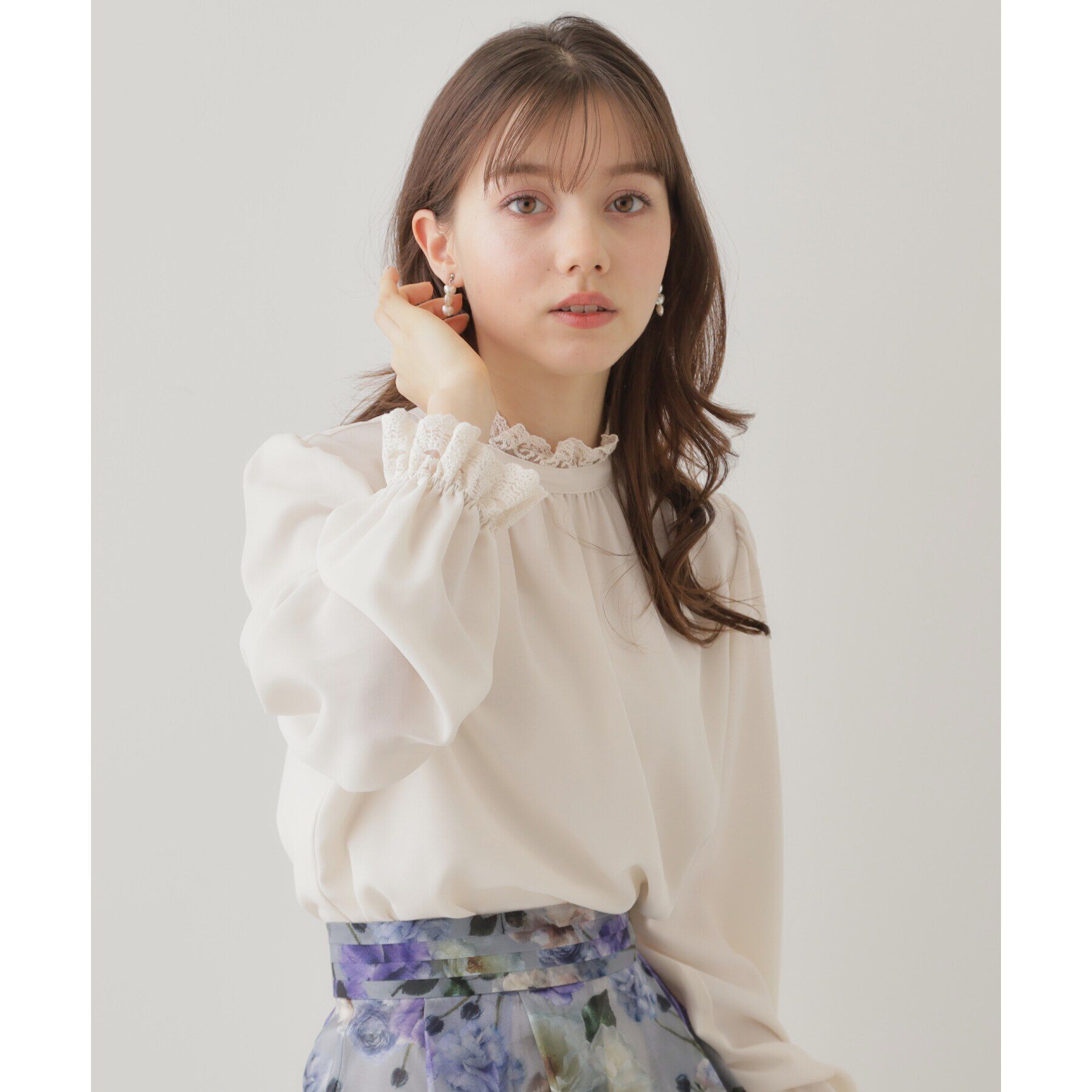 Couture broach「【ほろ甘・大人カワイイ】エンブロレース2WAYブラウス」|シャツ・ブラウス|