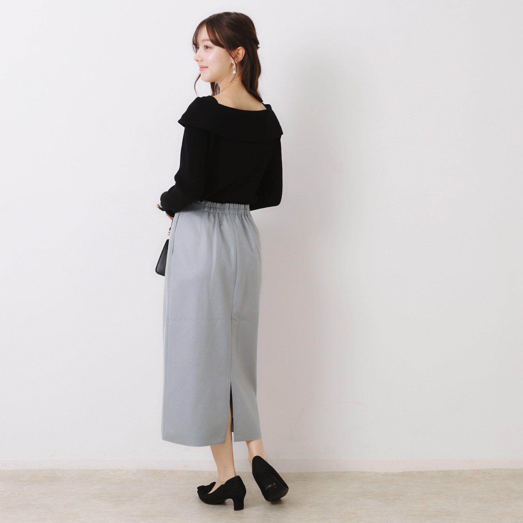 Couture broach「【体のラインを拾いにくい・お仕事にも】マシュマロスエード調タイト」|スカート|