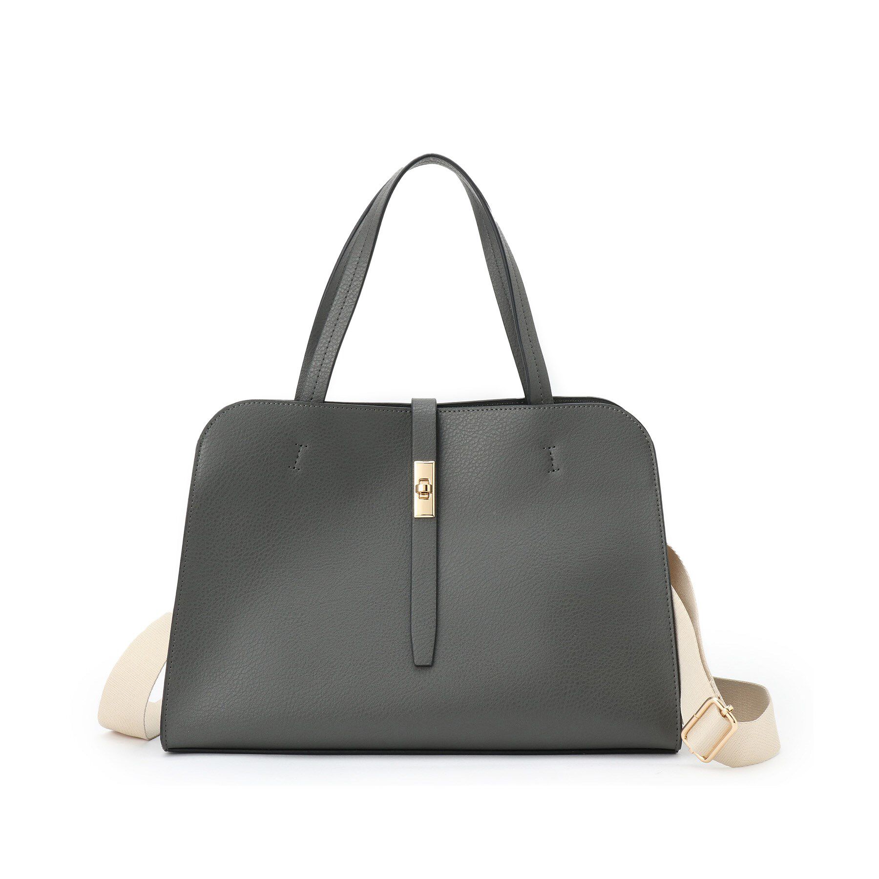 Couture broach「ゴールドパーツ2WAYバッグ」|ショルダー・メッセンジャー|チャコールグレー(0