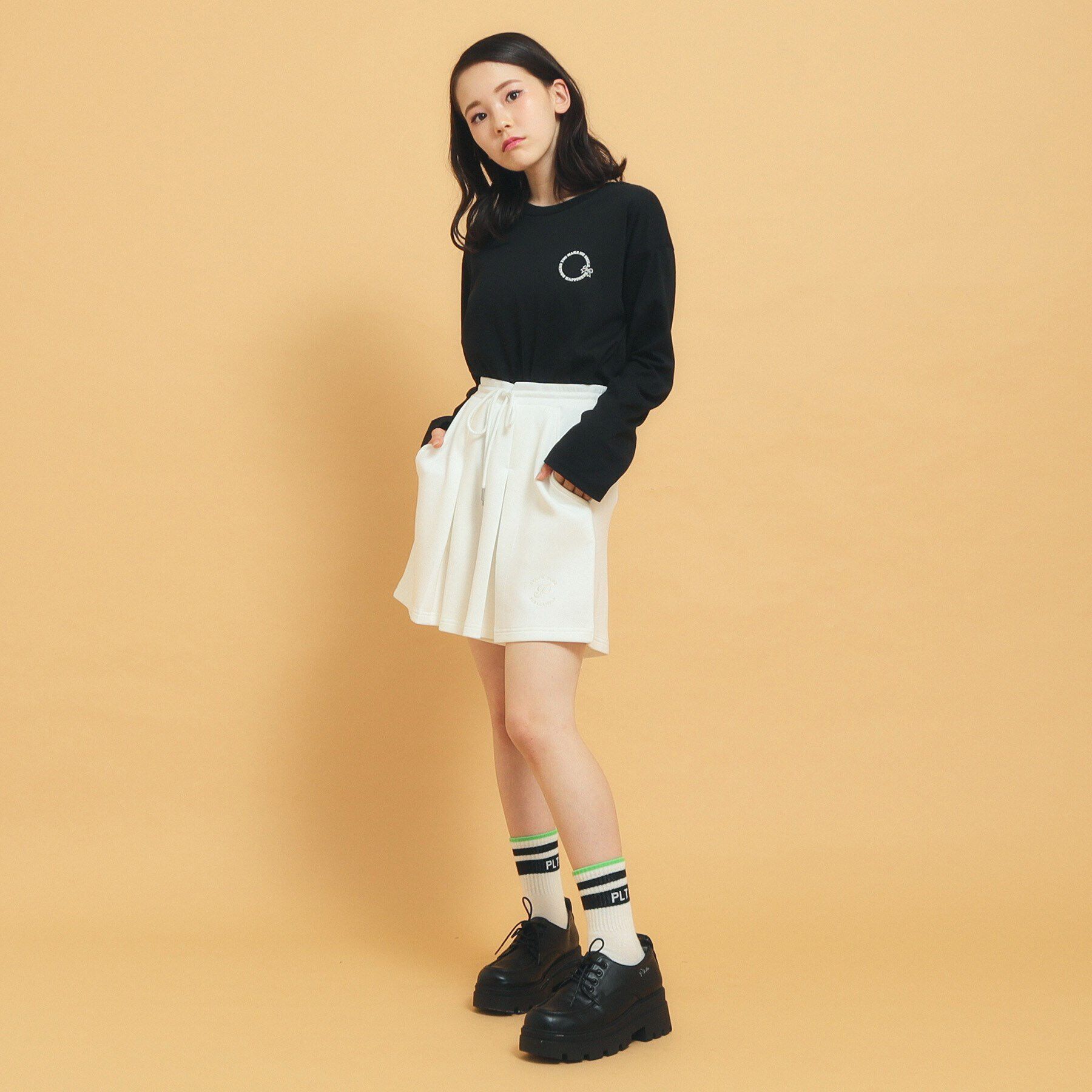 PINK-latte「【セットアップアイテムあり】ダンボールニットショートパンツ」|キュロット|