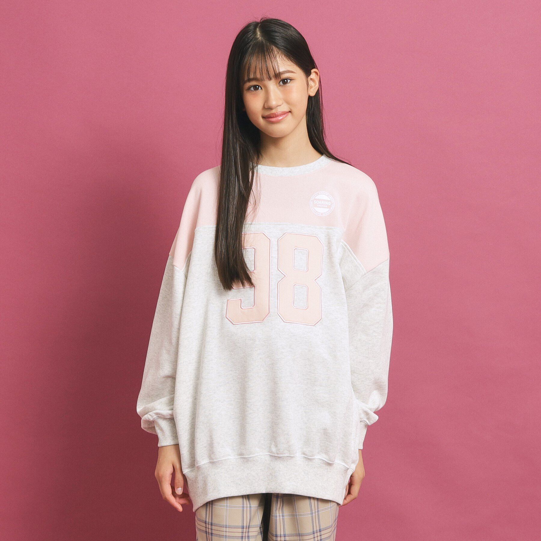 PINK-latte「ナンバリング配色切替プルオーバー」|その他|