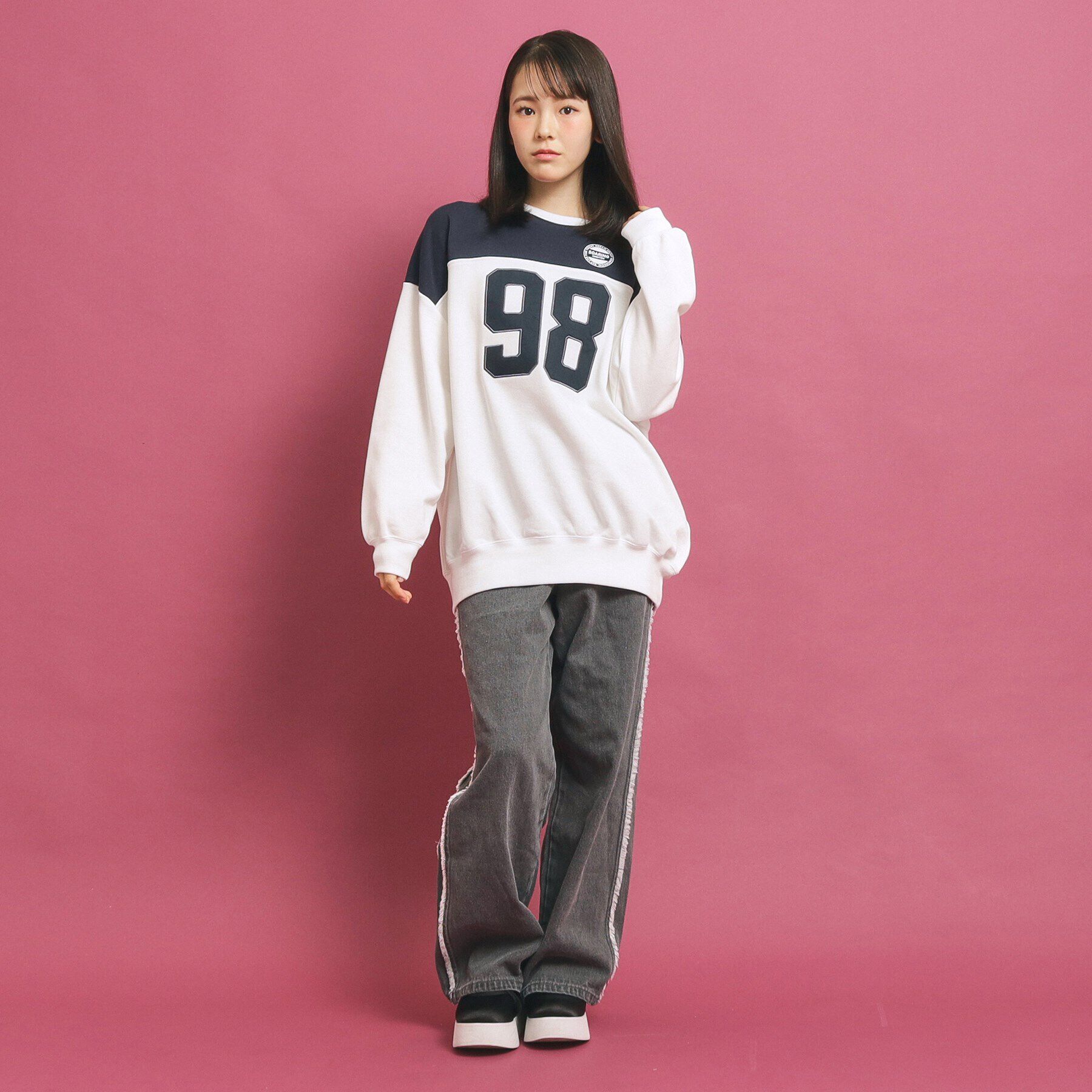 PINK-latte「ナンバリング配色切替プルオーバー」|その他|