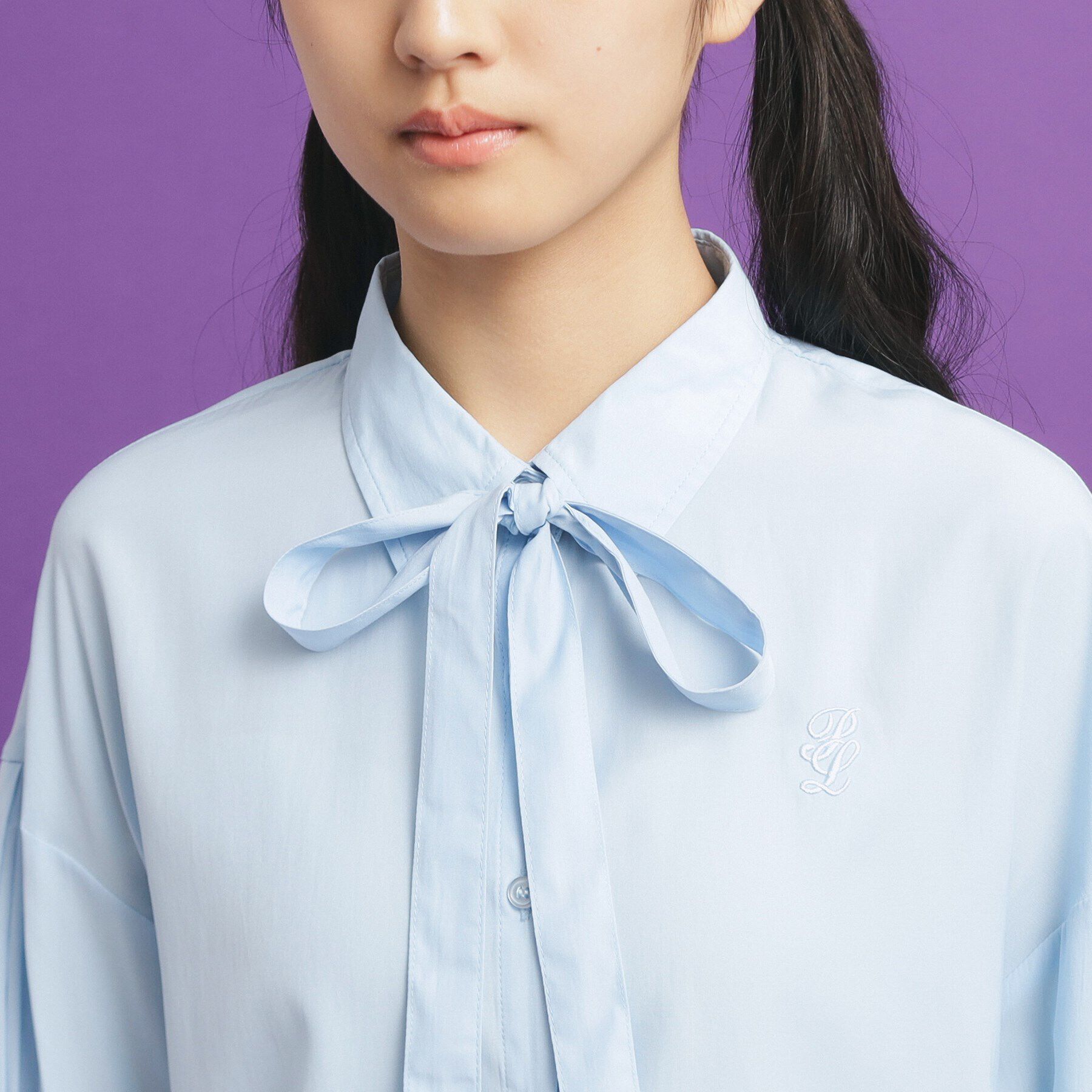 PINK-latte「リボンタイ付きデザインブラウス」|シャツ・ブラウス|