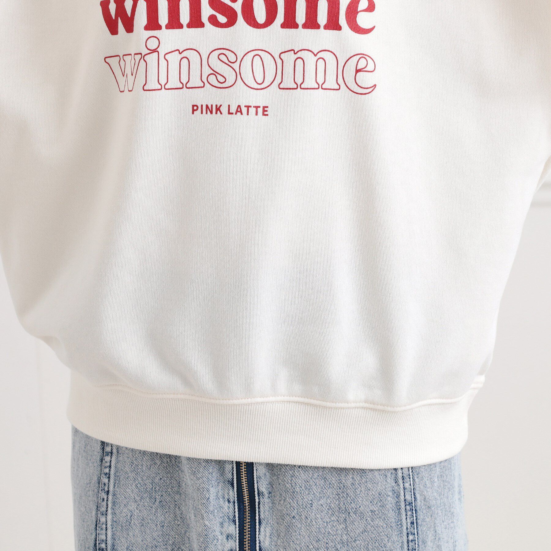 PINK-latte「ミニ裏毛リボンプルオーバー」|Tシャツ・カットソー|