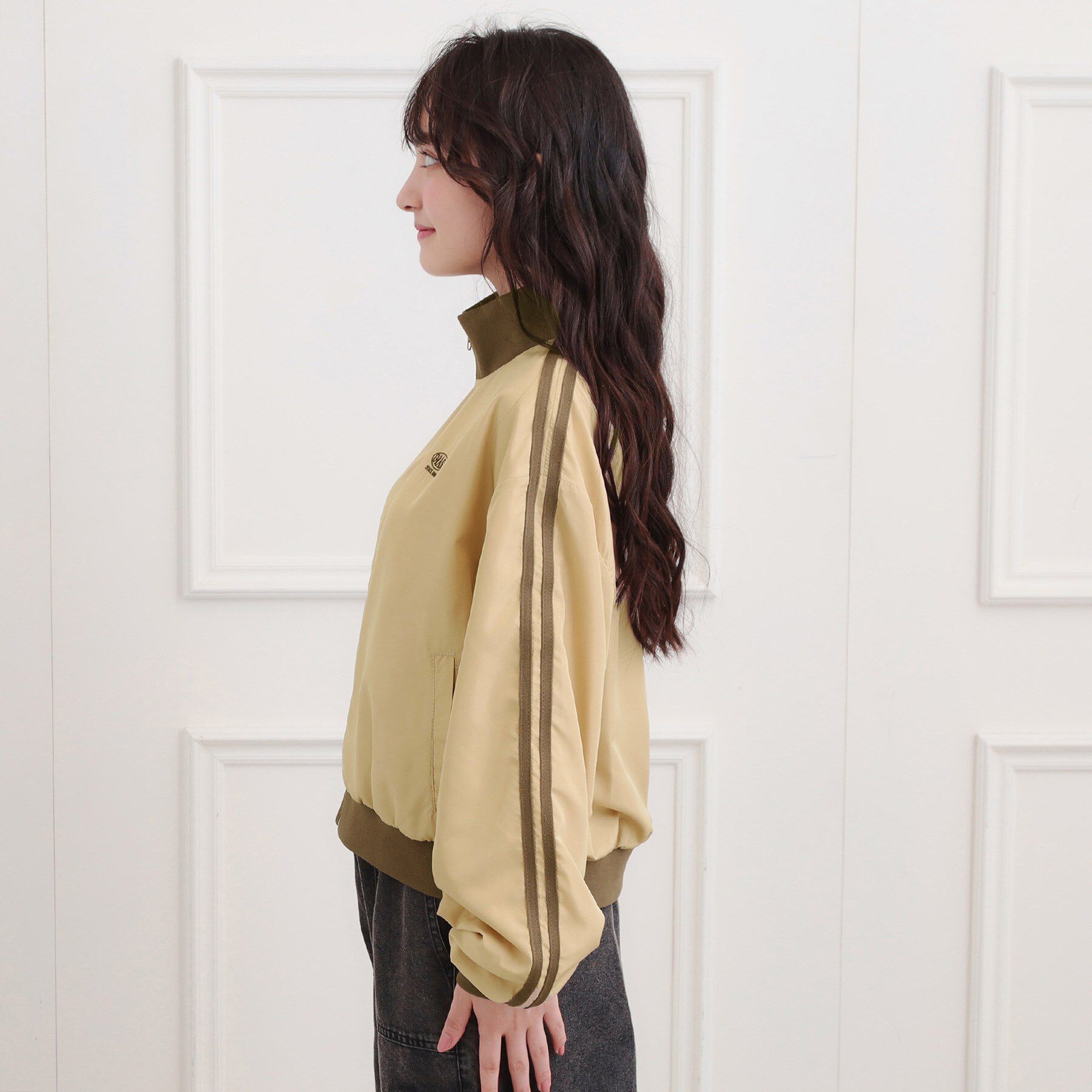 PINK-latte「ライントラックジャケット」|ブルゾン・スタジャン|