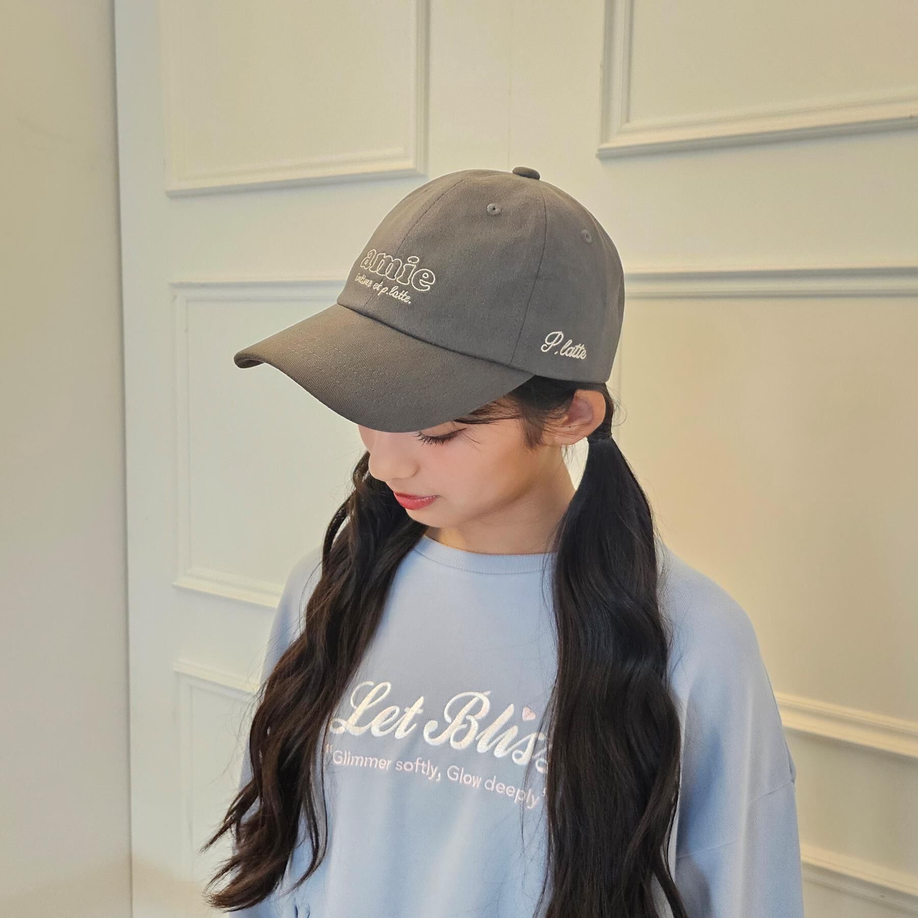 PINK-latte「刺繍ロゴキャップ」|キャップ・キャスケット|チャコールグレー(0