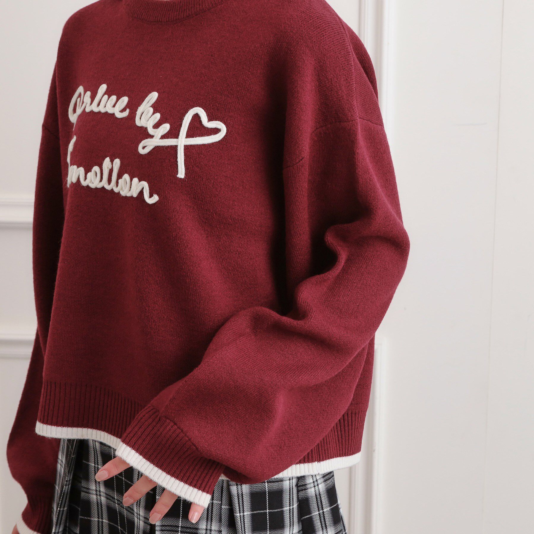 PINK-latte「コード風ステッチニットプルオーバー」|ニット・セーター|