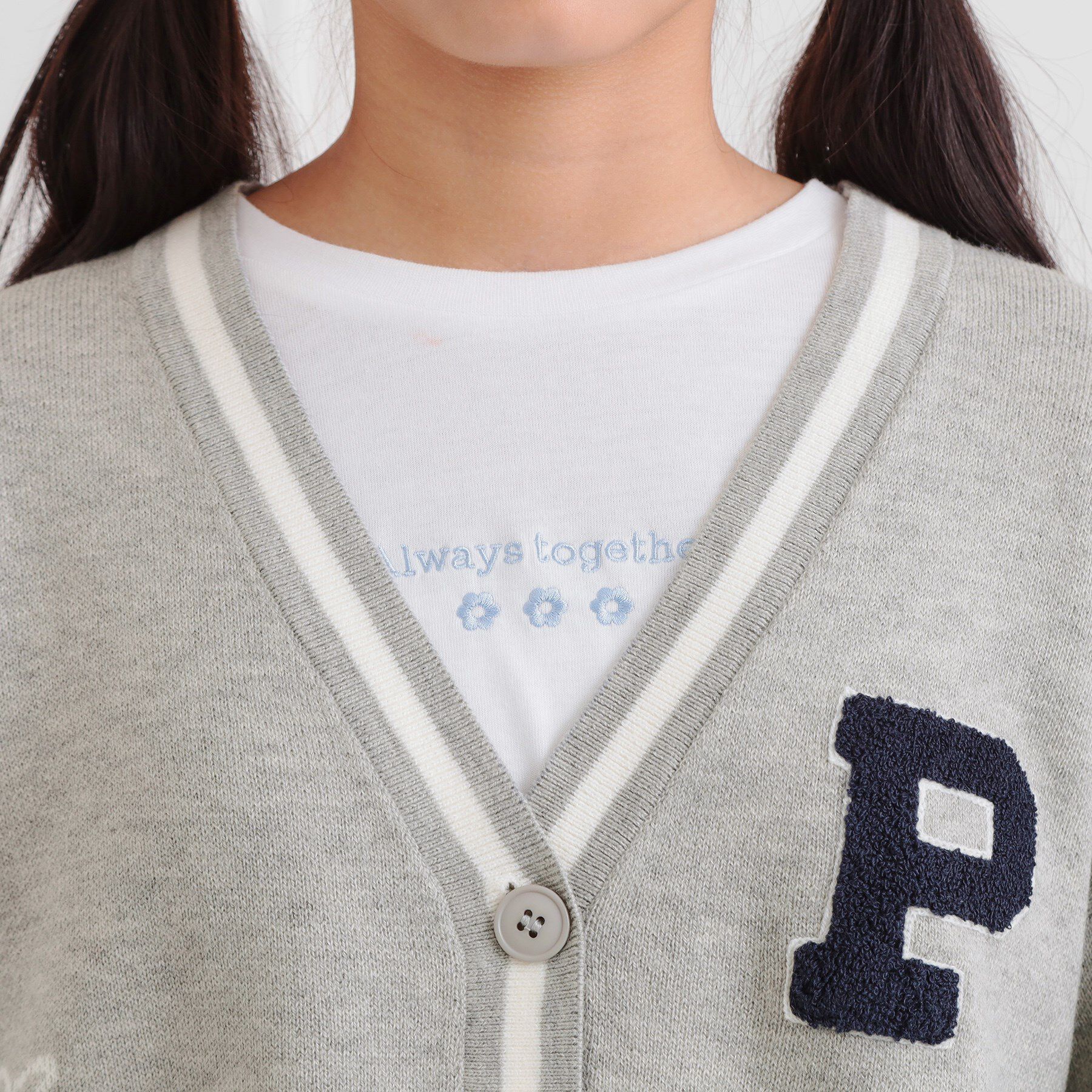 PINK-latte「ラクガキ柄ロングカーディガン」|カーディガン|