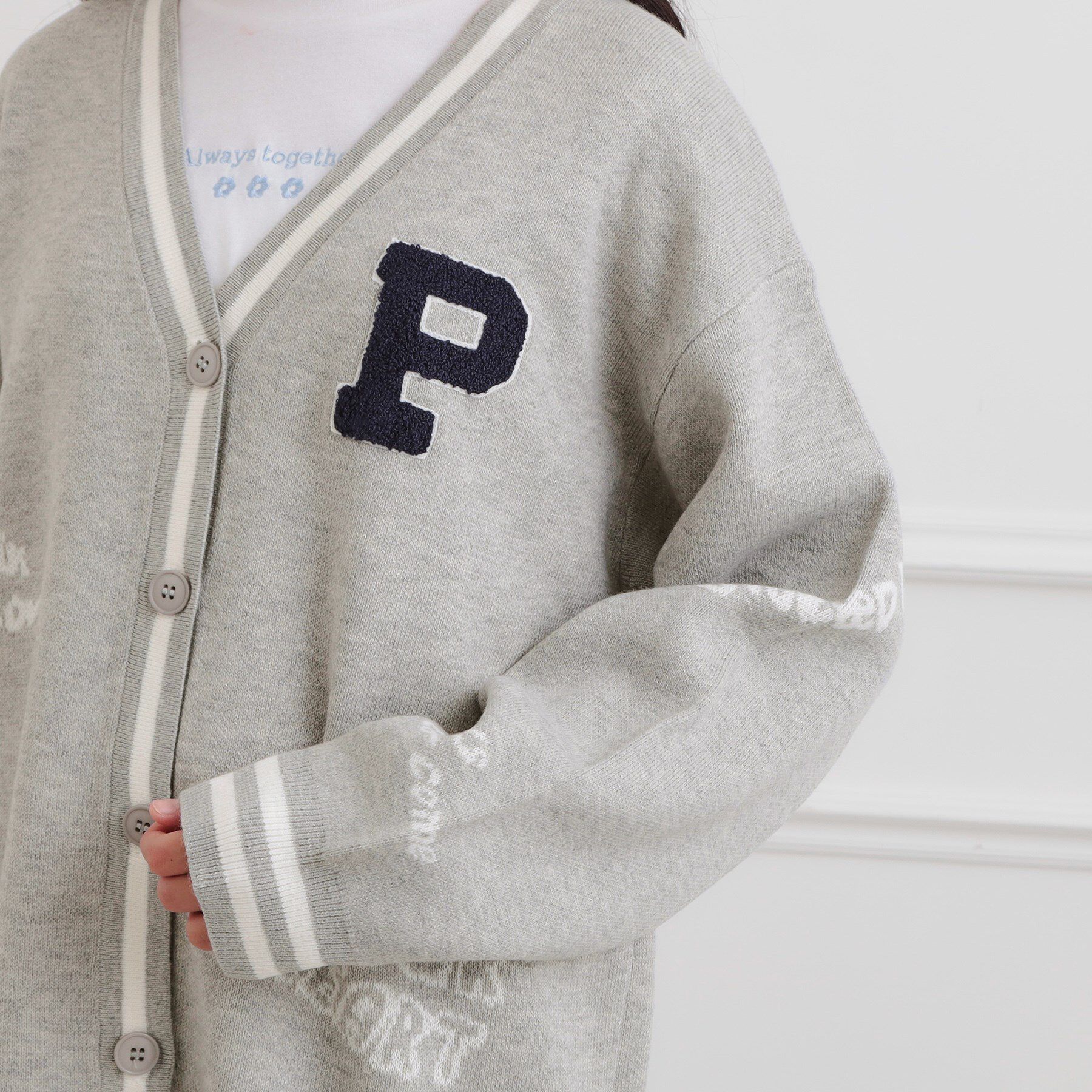 PINK-latte「ラクガキ柄ロングカーディガン」|カーディガン|