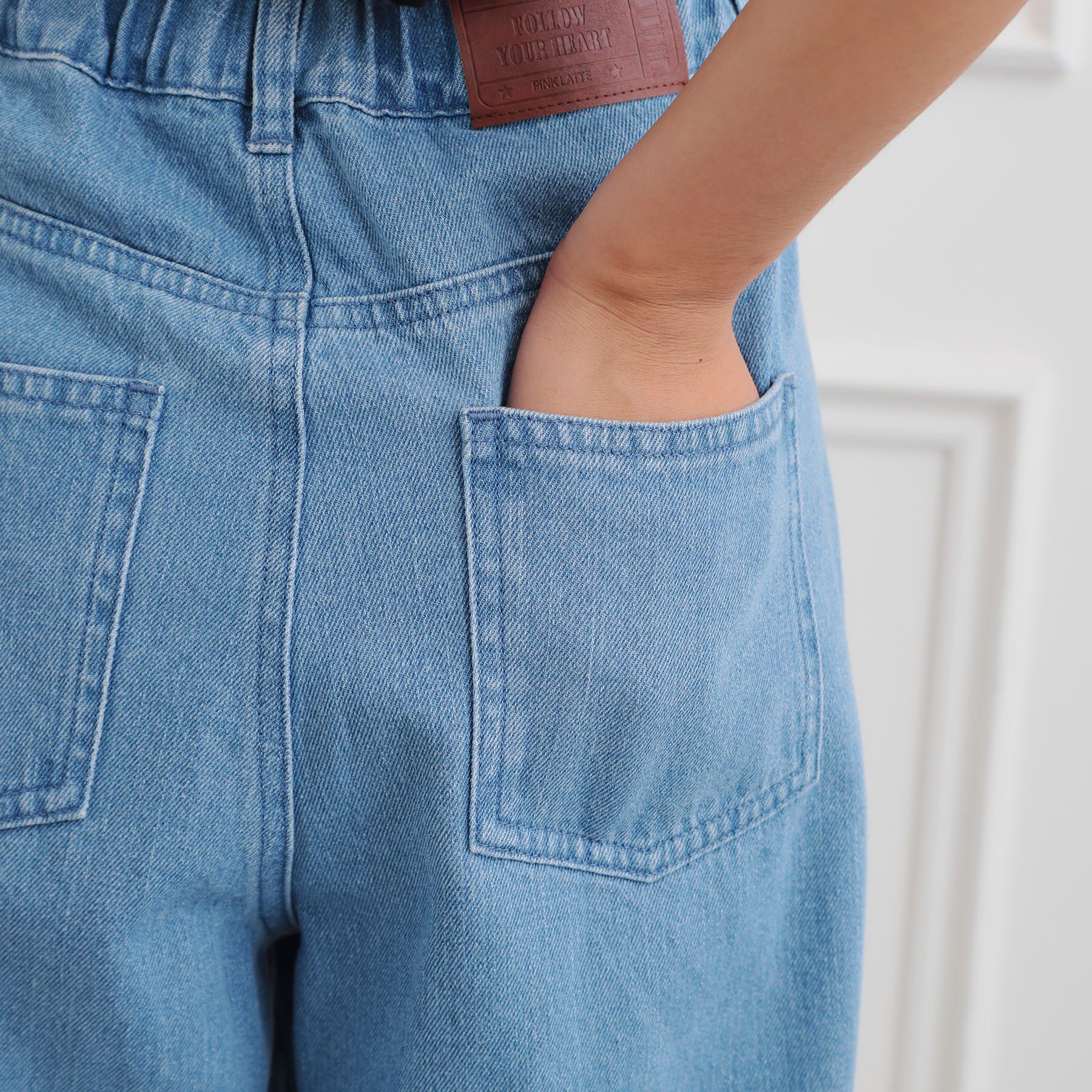 PINK-latte「ダメージワイドデニムパンツ」|その他|