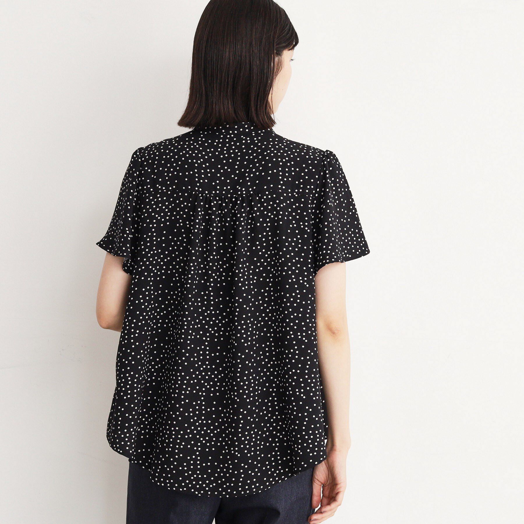 THE SHOP TK「ギャザー半袖ブラウス【手洗い可】」|シャツ・ブラウス|